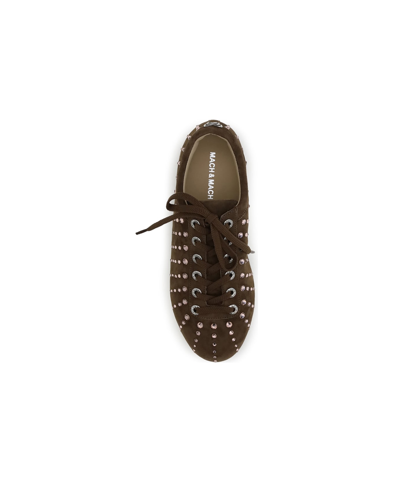 Mach 
Mach Brown Suede Crystal Ray Ballet Runner (1