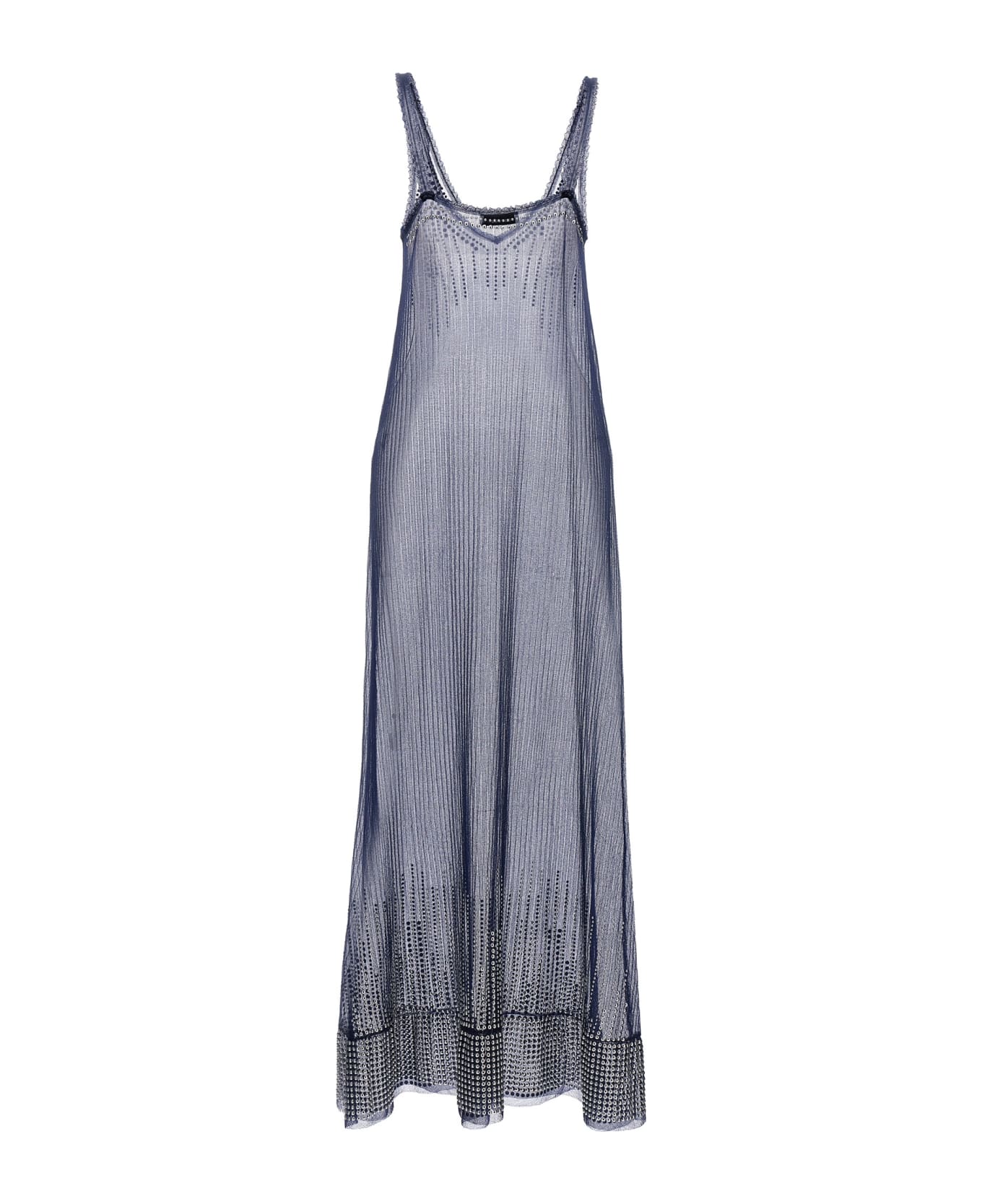 Paco Rabanne Studded Mesh Dress - Blue