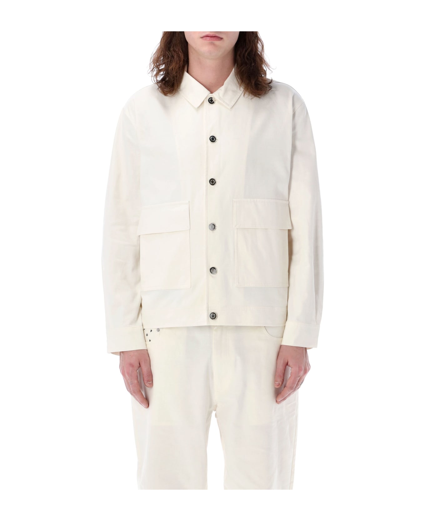 Pop Trading Company Pop Full Button Jacket - OFFWHITE