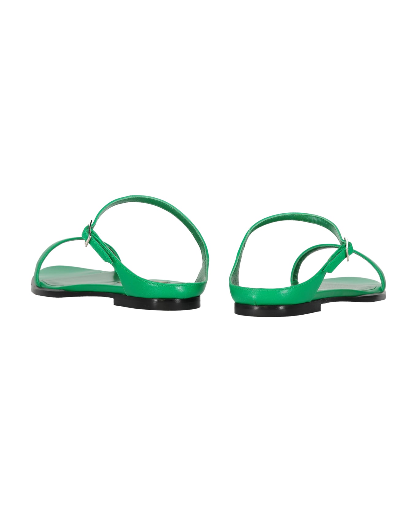 Missoni Leather Flat Sandals - green