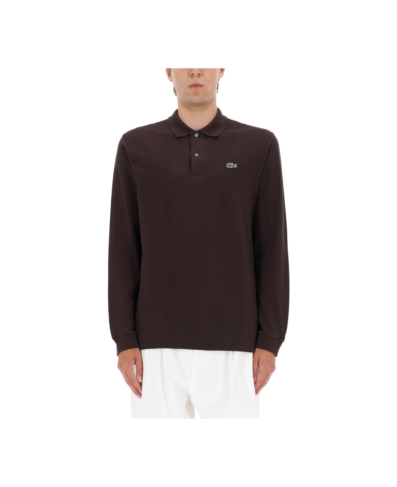 Lacoste Polo With Logo - BROWN