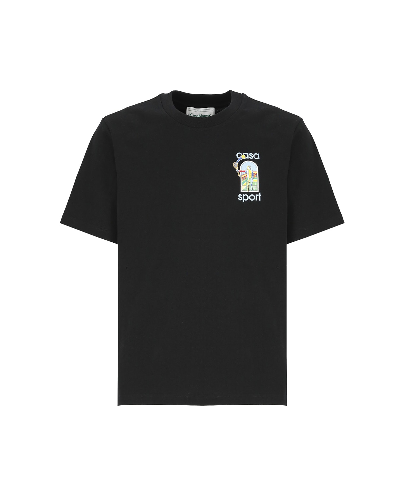 Casablanca Black Organic Cotton T-shirt - Le Jeu Colore