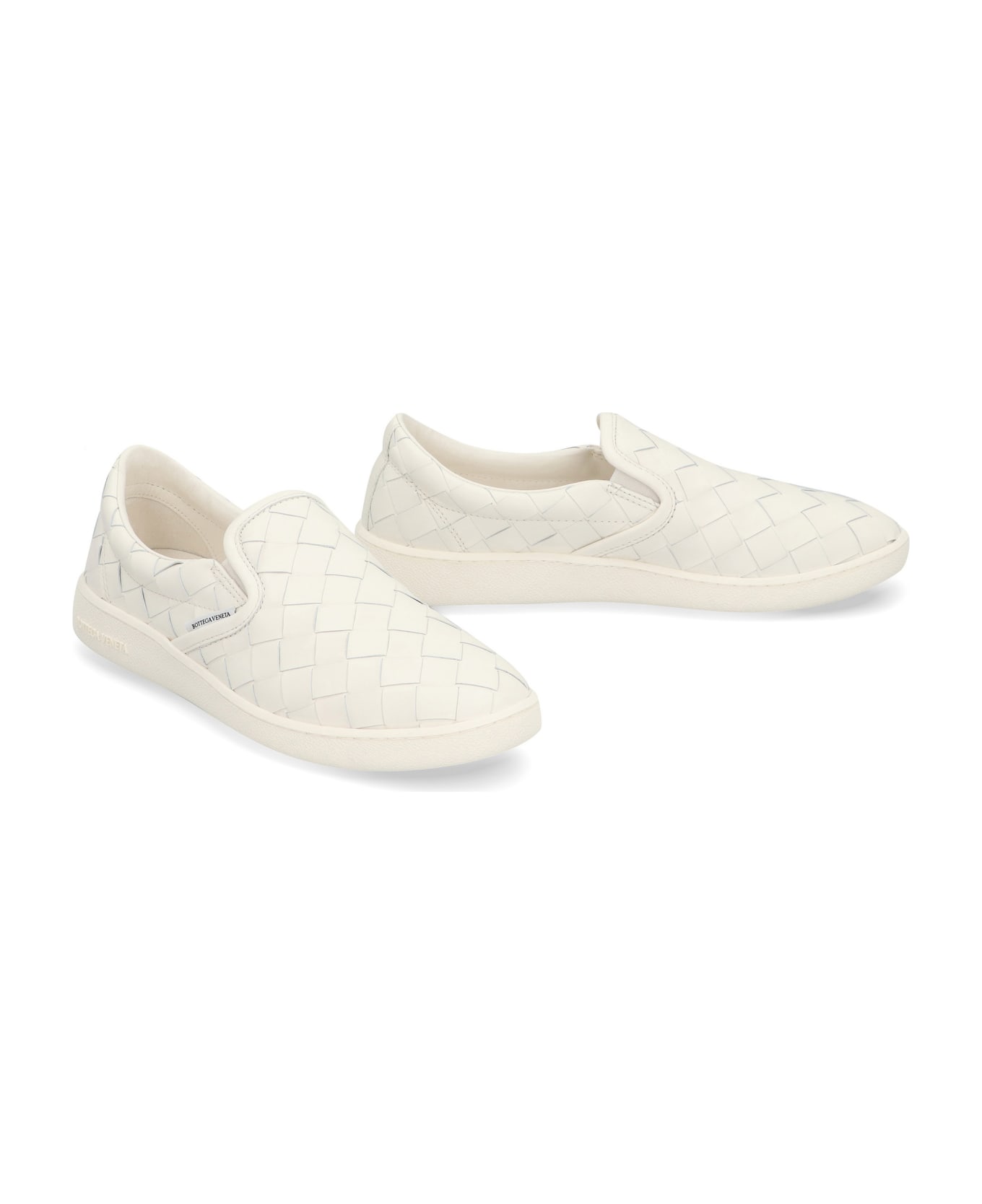 Bottega Veneta Slip-on Leather Sneakers - White