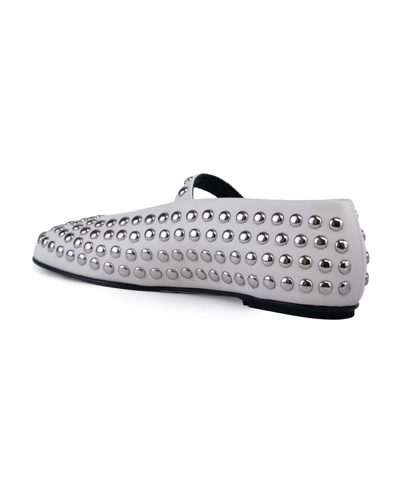 Liviana Conti Leather Ballet Flats With Studs - Ceramica