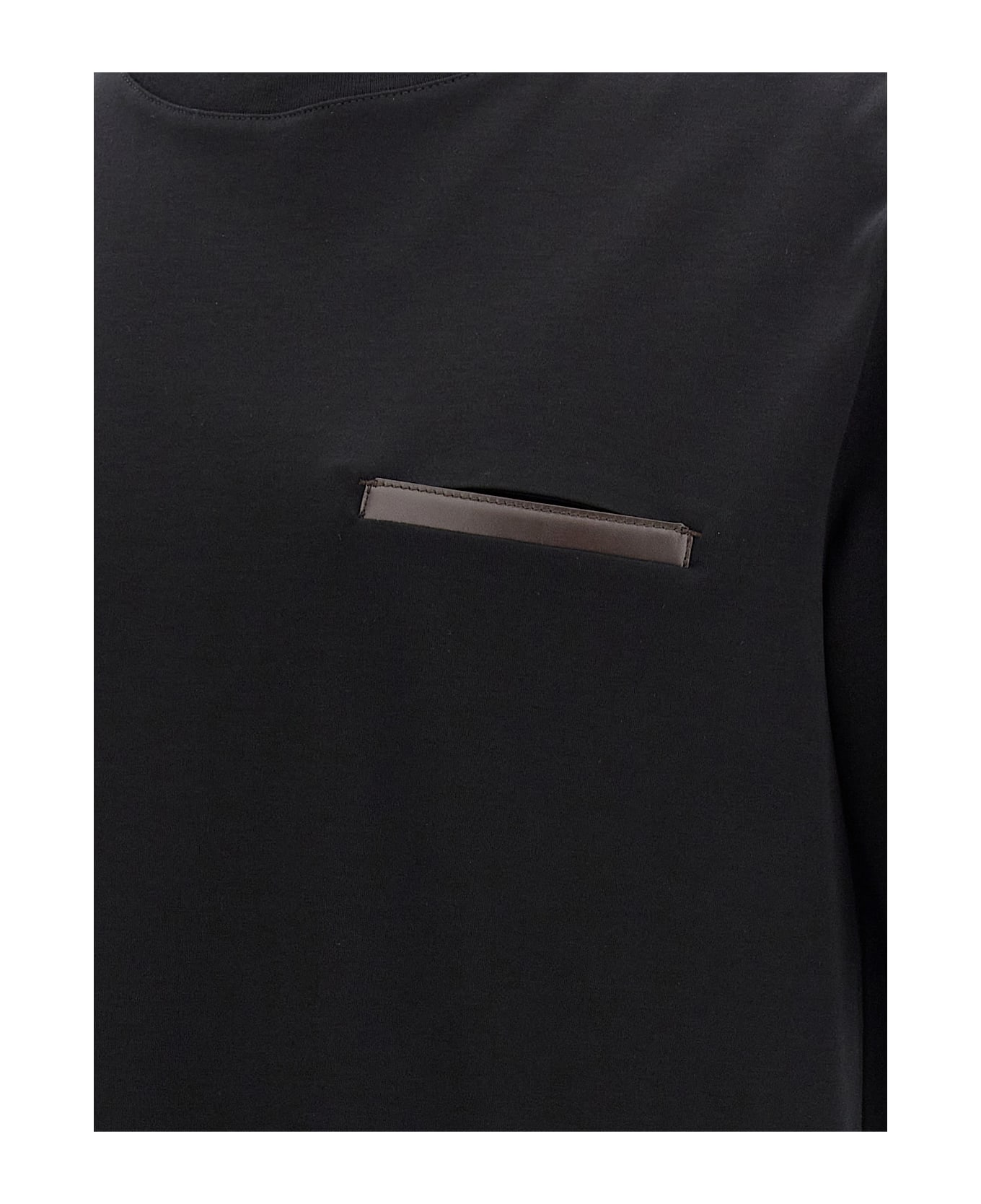 Berluti 
leather Tab
 T-shirt - Black  