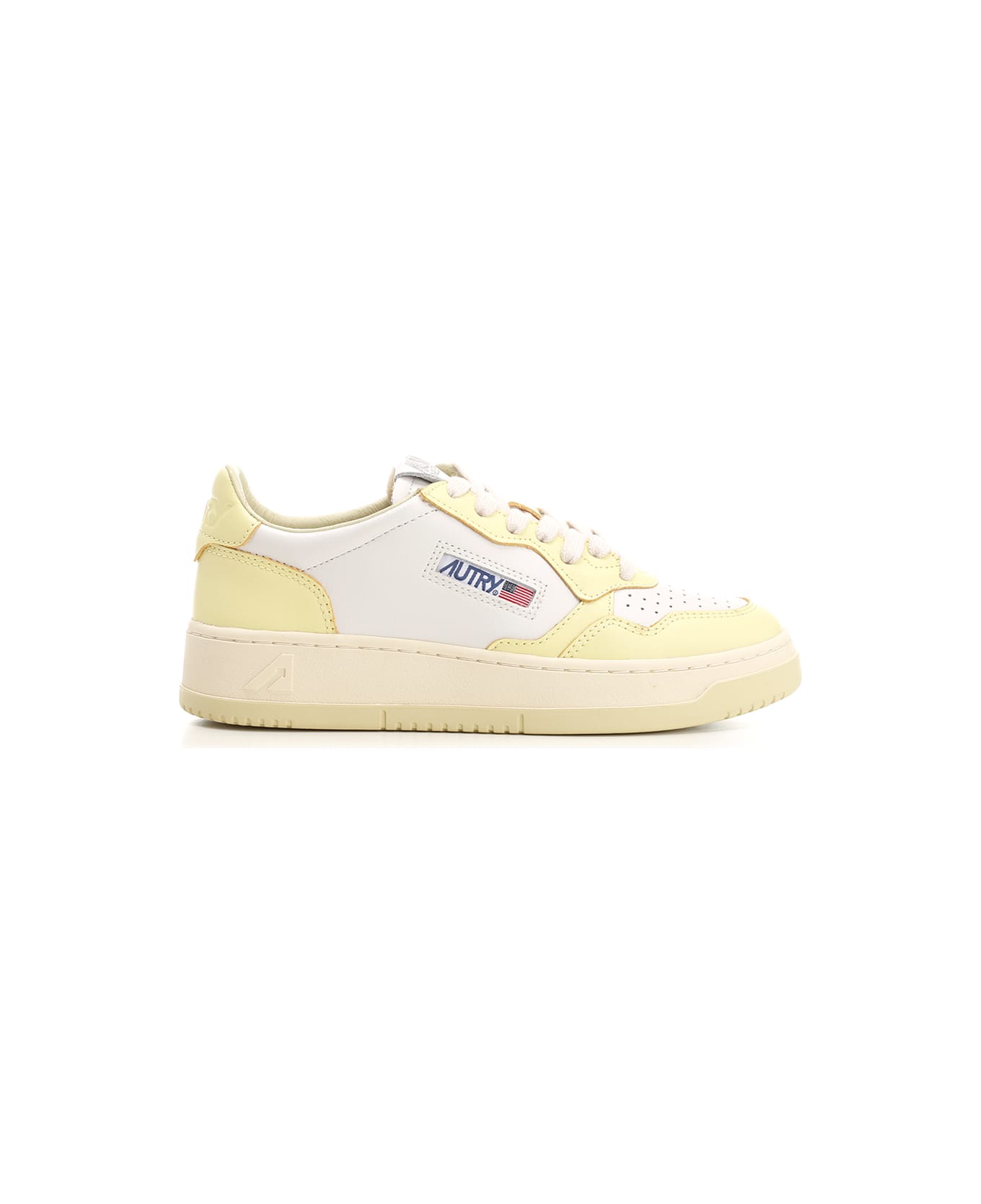 Autry 'medalist' Yellow Leather Sneakers - Yellow