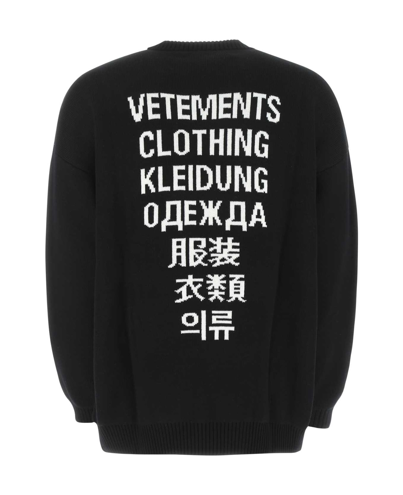 VETEMENTS Black Wool Oversize Sweater - BLACK