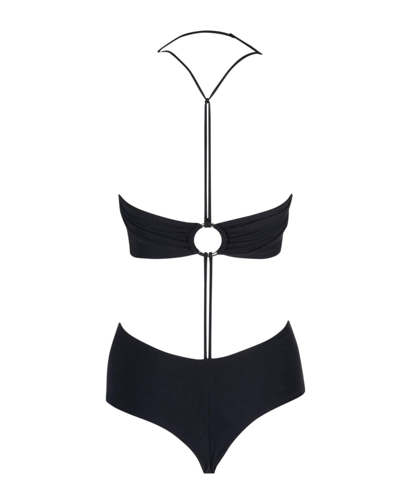 Nensi Dojaka One-piece Draped Swimsuit - Black