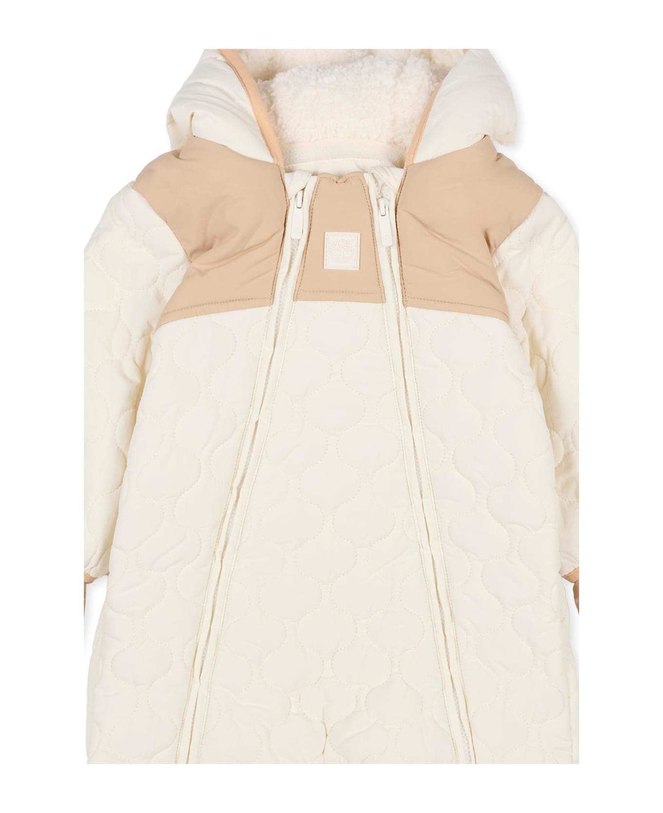 Timberland Ivory Snowsuit For Baby Boy With Logo - Ivory