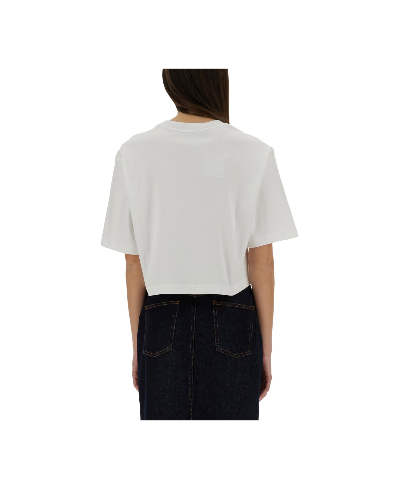 Moschino Cropped T-shirt - WHITE