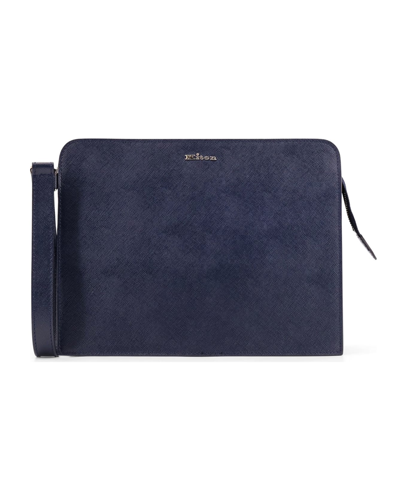 Kiton Leather Clutch - Blue