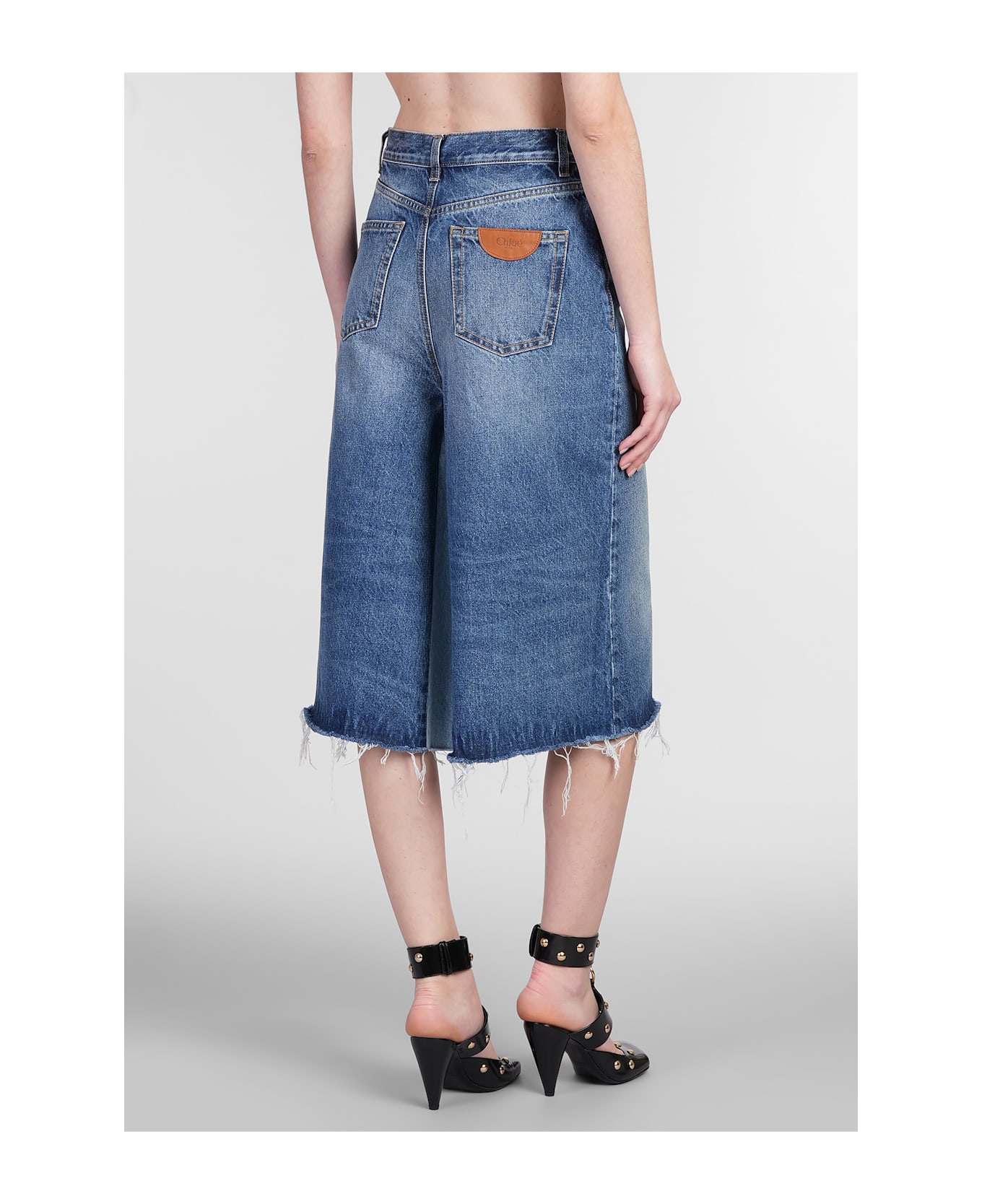 Chloé Shorts In Blue Denim - blue
