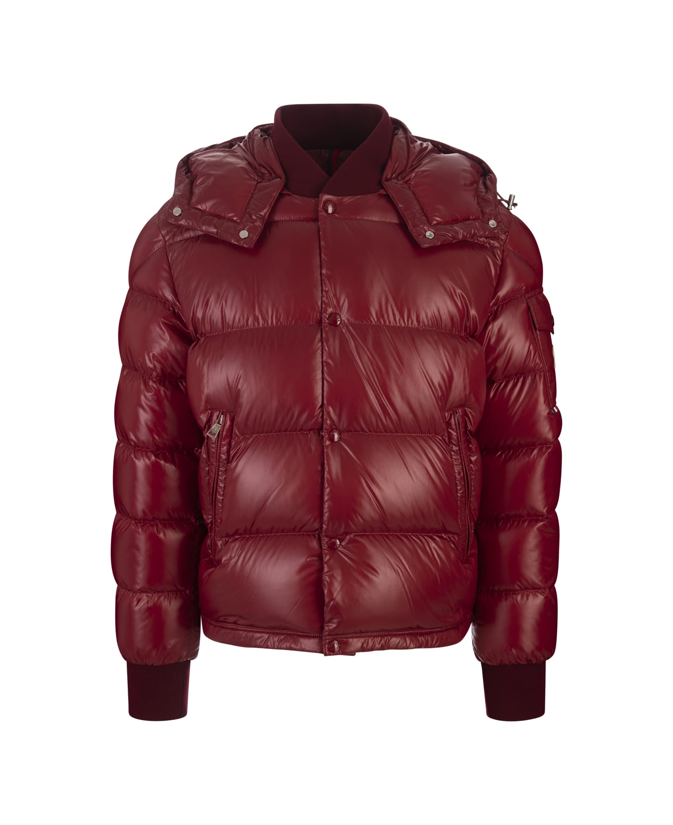 Moncler Dark Red Maljasset Short Down Jacket - Red