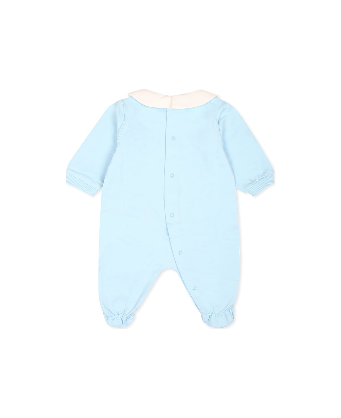 Moschino Light Blue Babygrow For Baby Boy With Teddy Bear - Light Blue