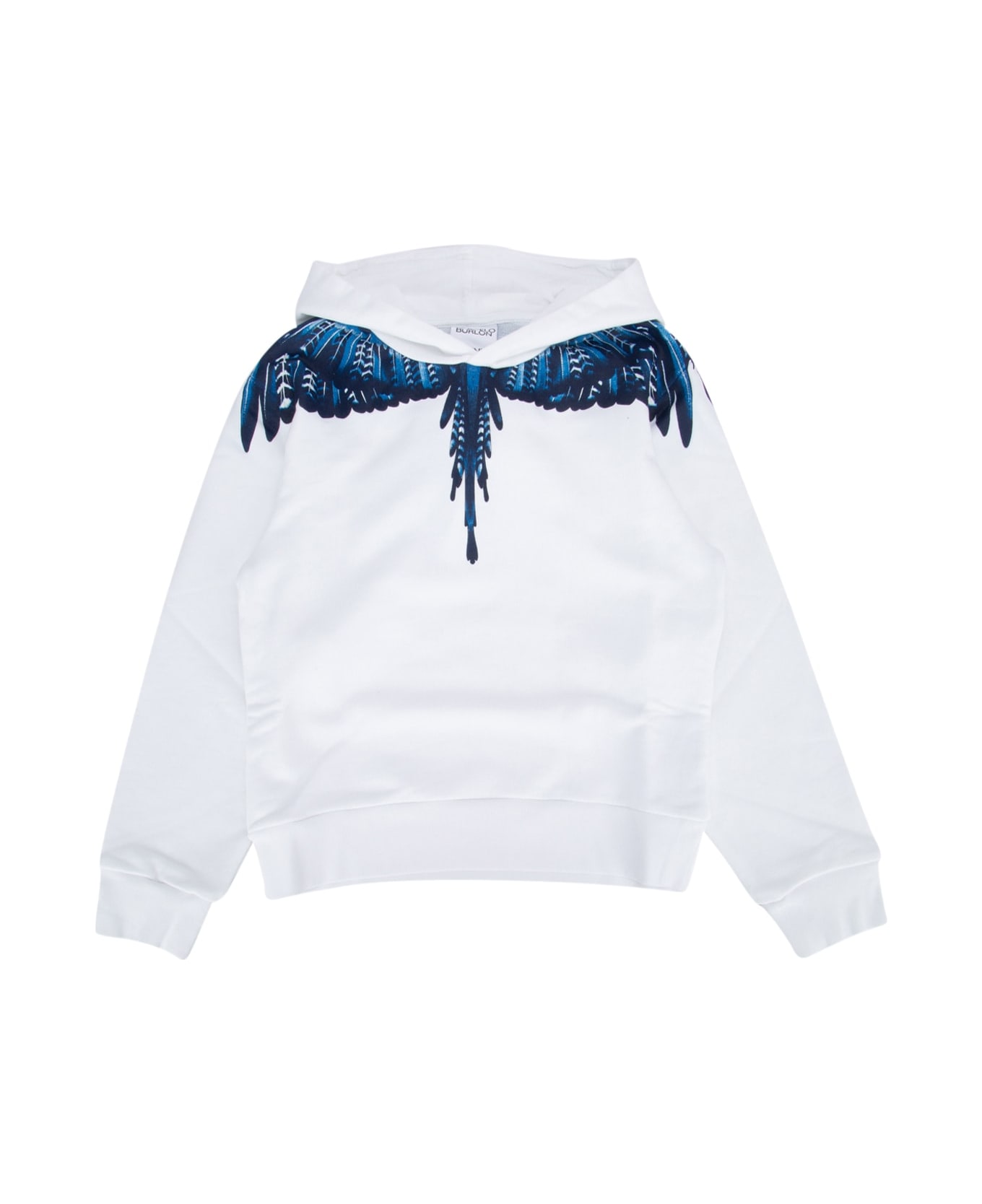 Marcelo Burlon Grizzly Wings Regular Hoodie White Blue - WHITEBLUE