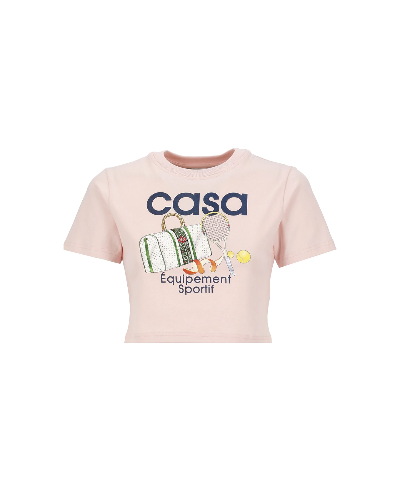 Casablanca 'equipement Sportif' Pink Organic Cotton T-shirt - Equipement Sportif