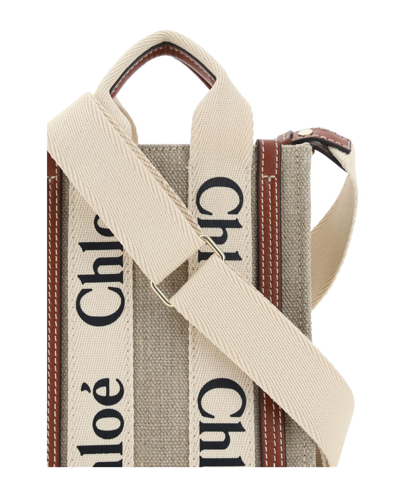 Chloé Handbag Mini Woody - White - Brown 1