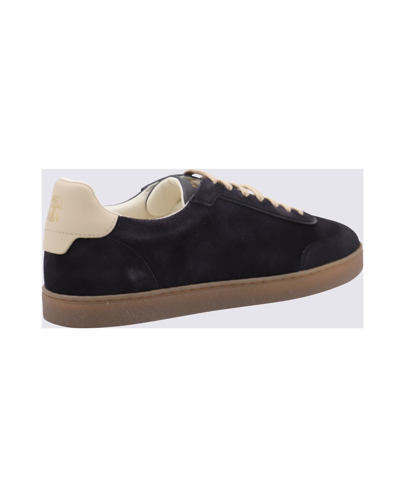 Brunello Cucinelli Navy Leather Sneakers - Blue