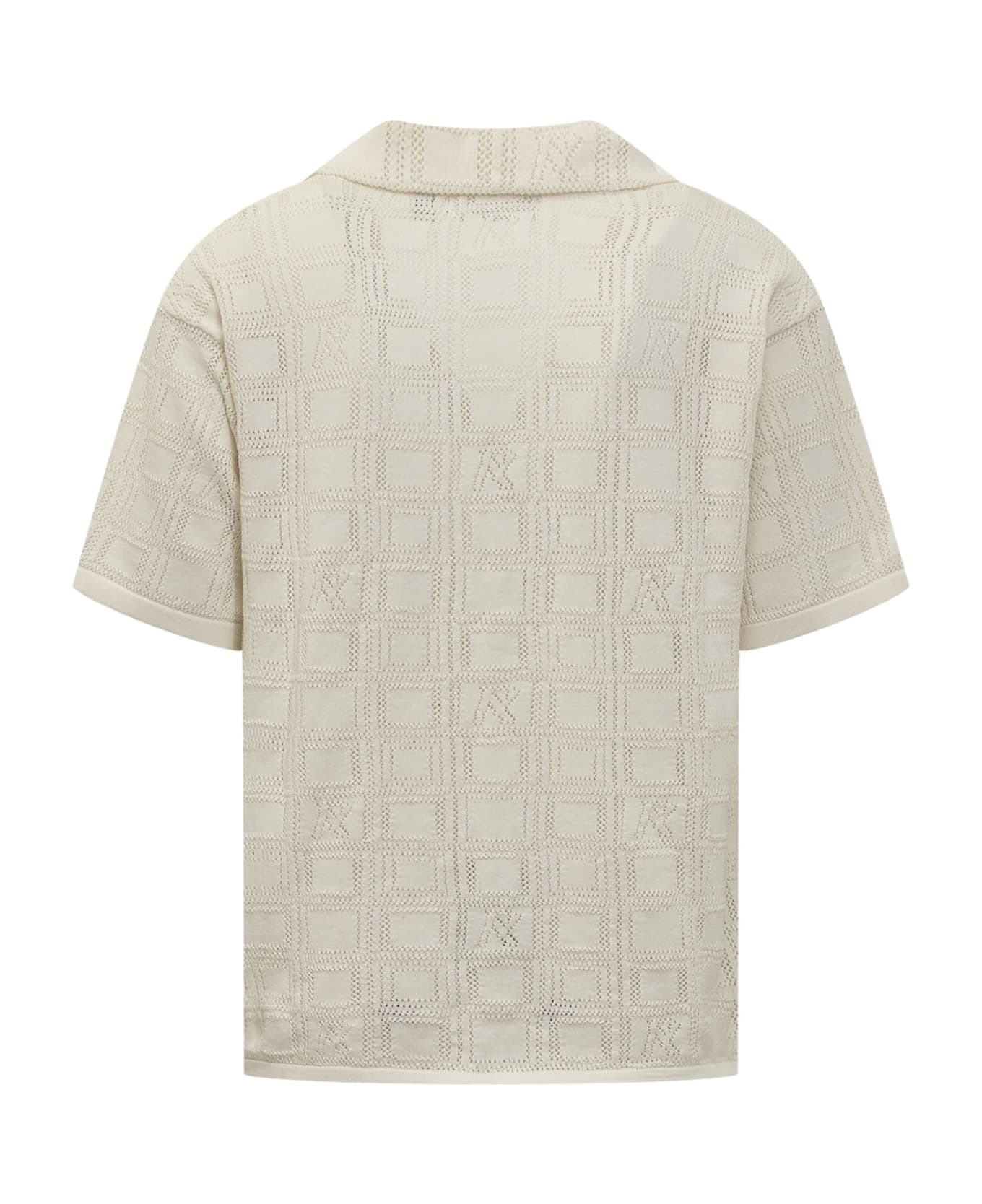 REPRESENT Shirt With Geometric Pattern - CHALK