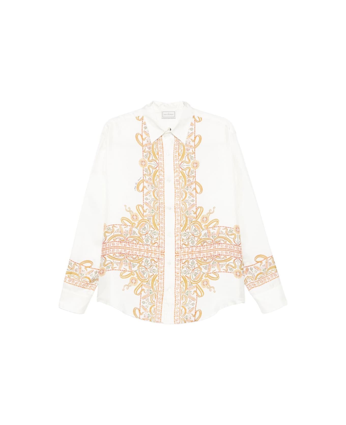 Pierre-Louis Mascia Embroidered Silk Shirt - White