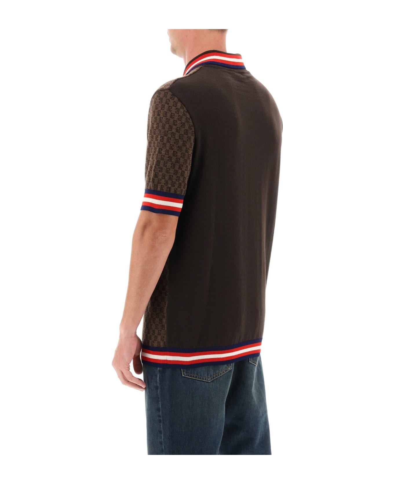 Balmain Mini Monogram Jacquard Polo Shirt - Fonce ポロシャツ