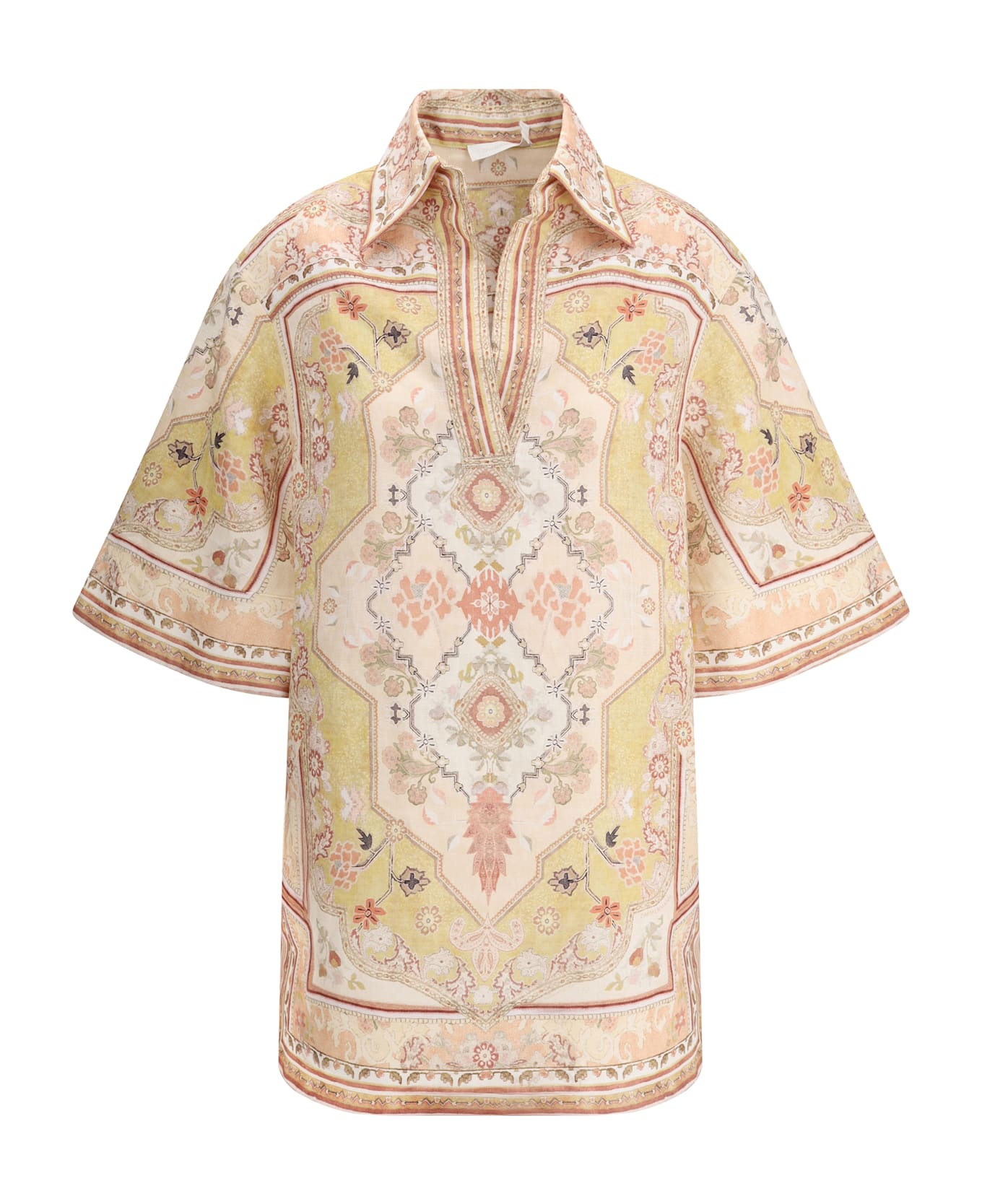 Zimmermann Wylie Tunic Dress - Mustard Multi