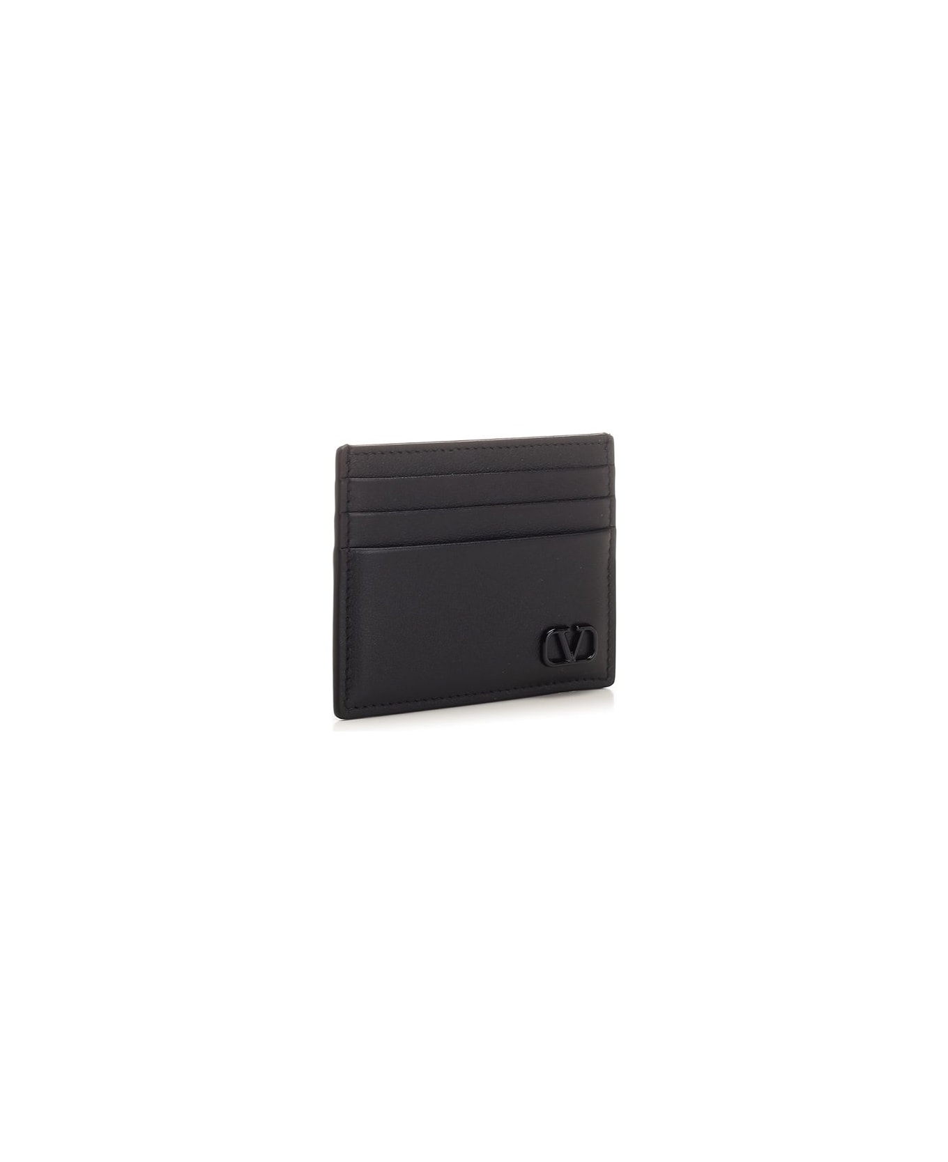 Valentino Garavani Vlogo Signature Pocket Card Holder - Black