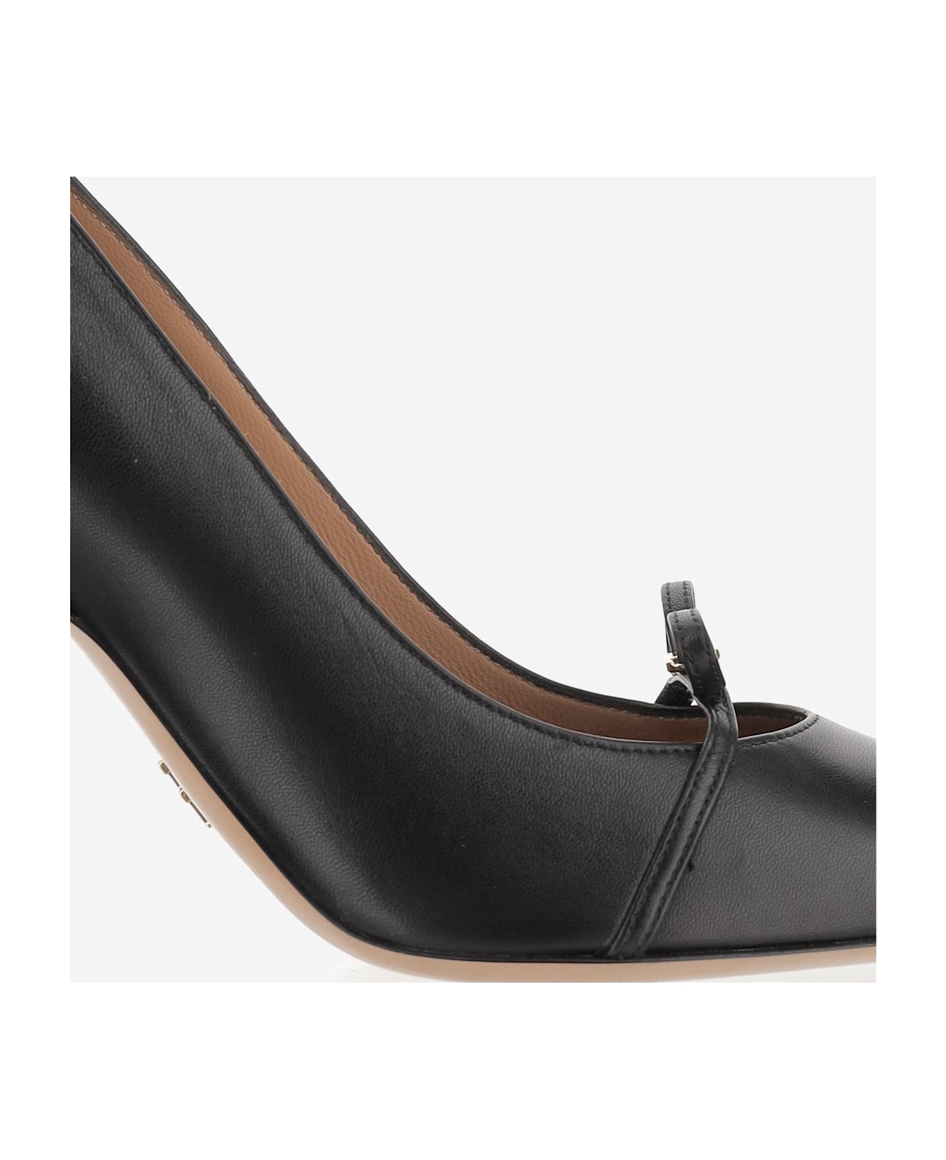 Ferragamo Leather Pumps With Logo - Black