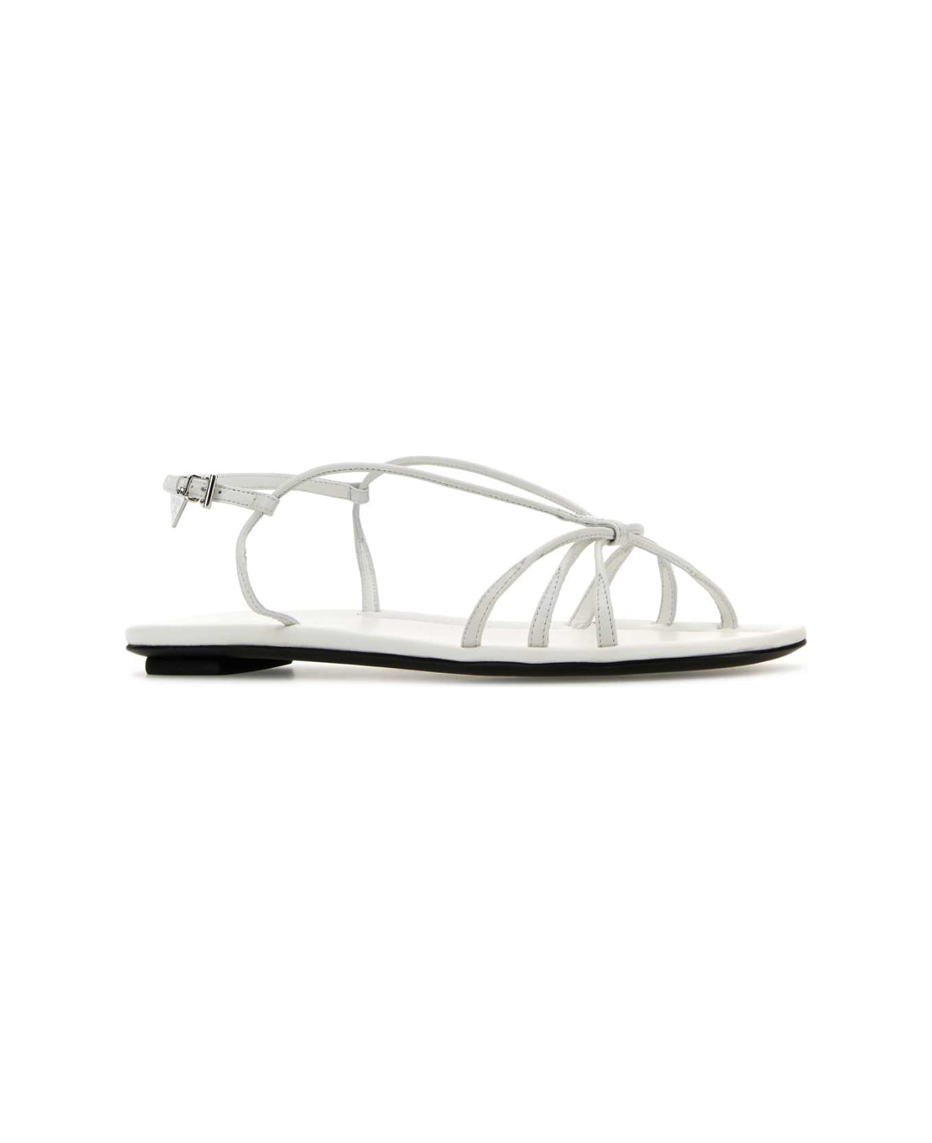 Prada White Leather Sandals - BIANCO