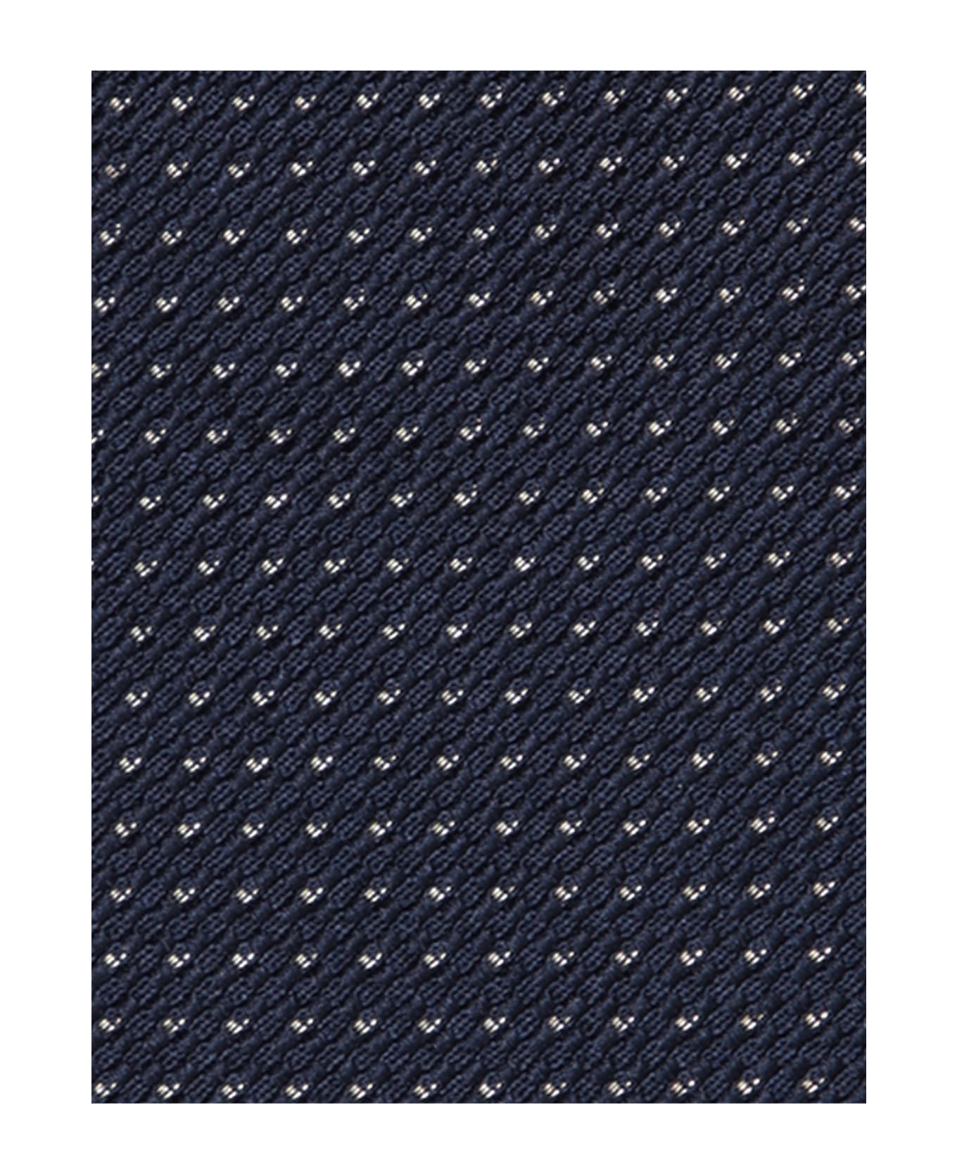 Brioni Micropattern Dark Blue/gold Tie - Blue ネクタイ