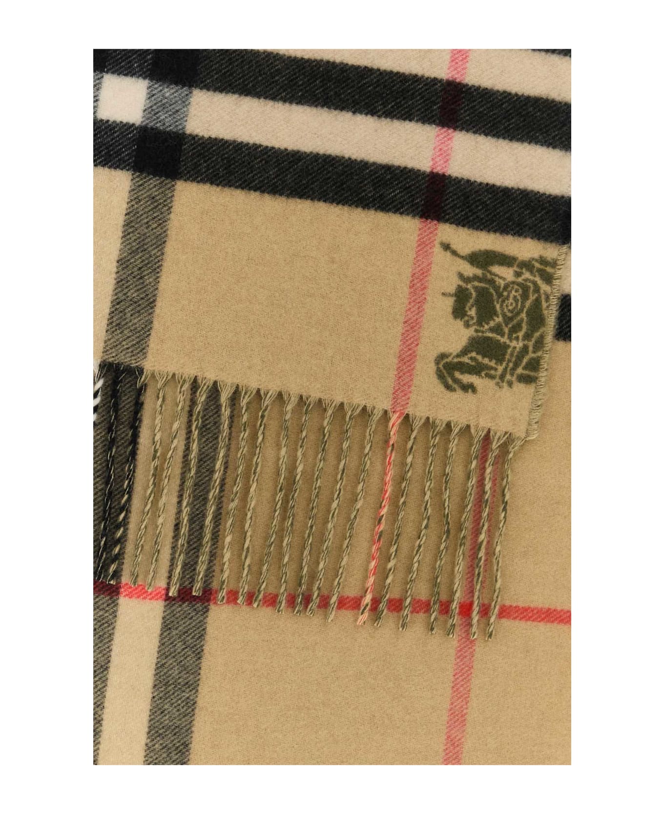 Burberry Embroidered Cashmere Scarf - PEAGREENSAND