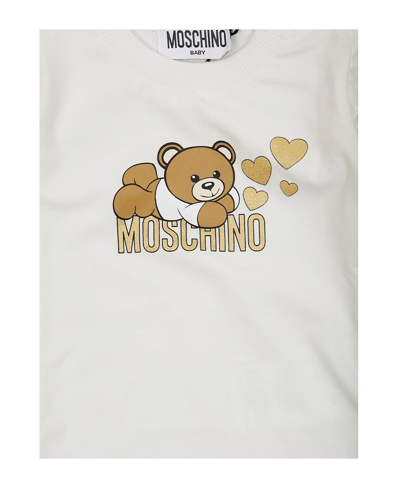 Moschino Logo Printed Crewneck T-shirt - Bianco