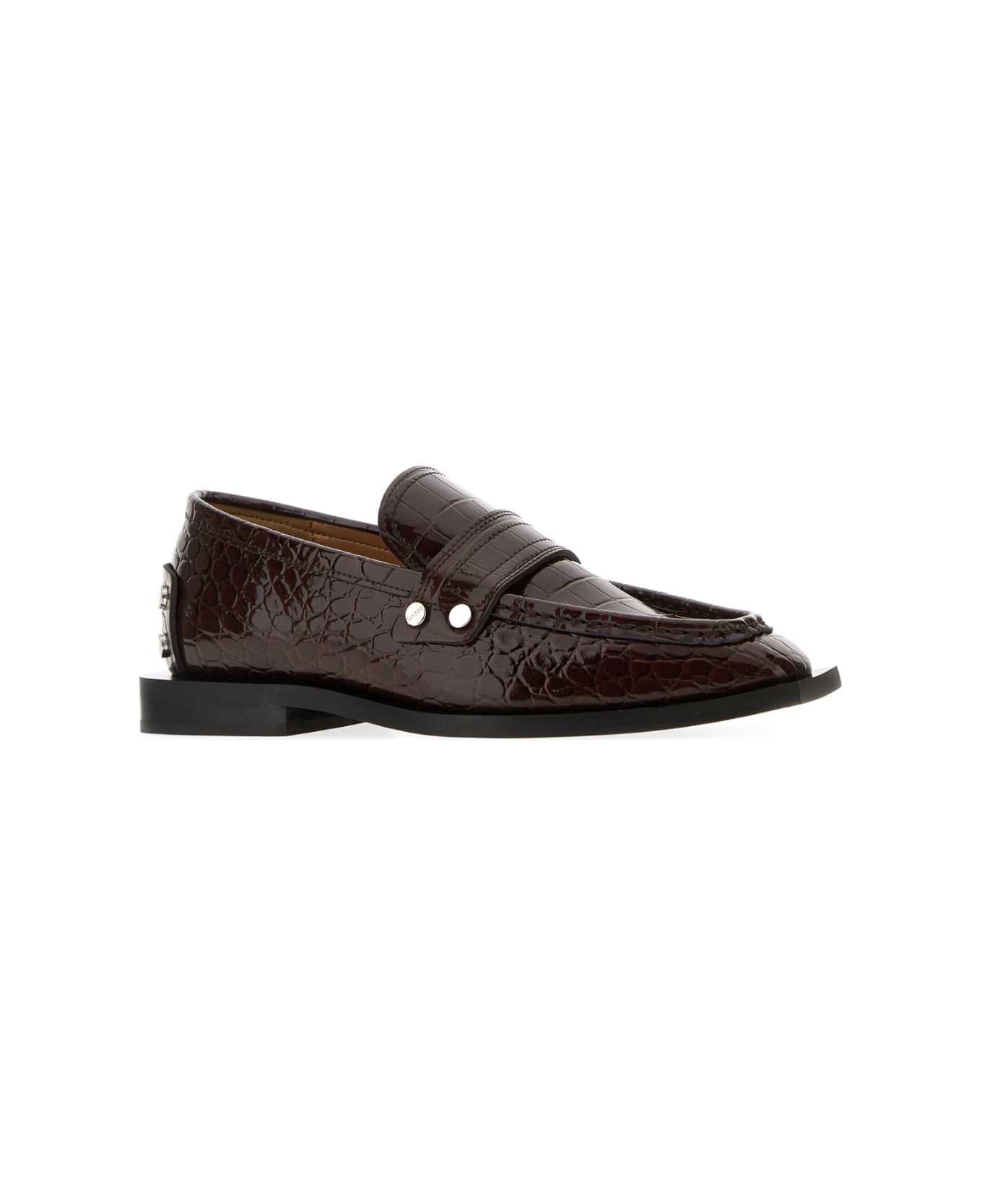 Ganni Brown Synthetic Leather Loafers - CHOCOLATFONDANT