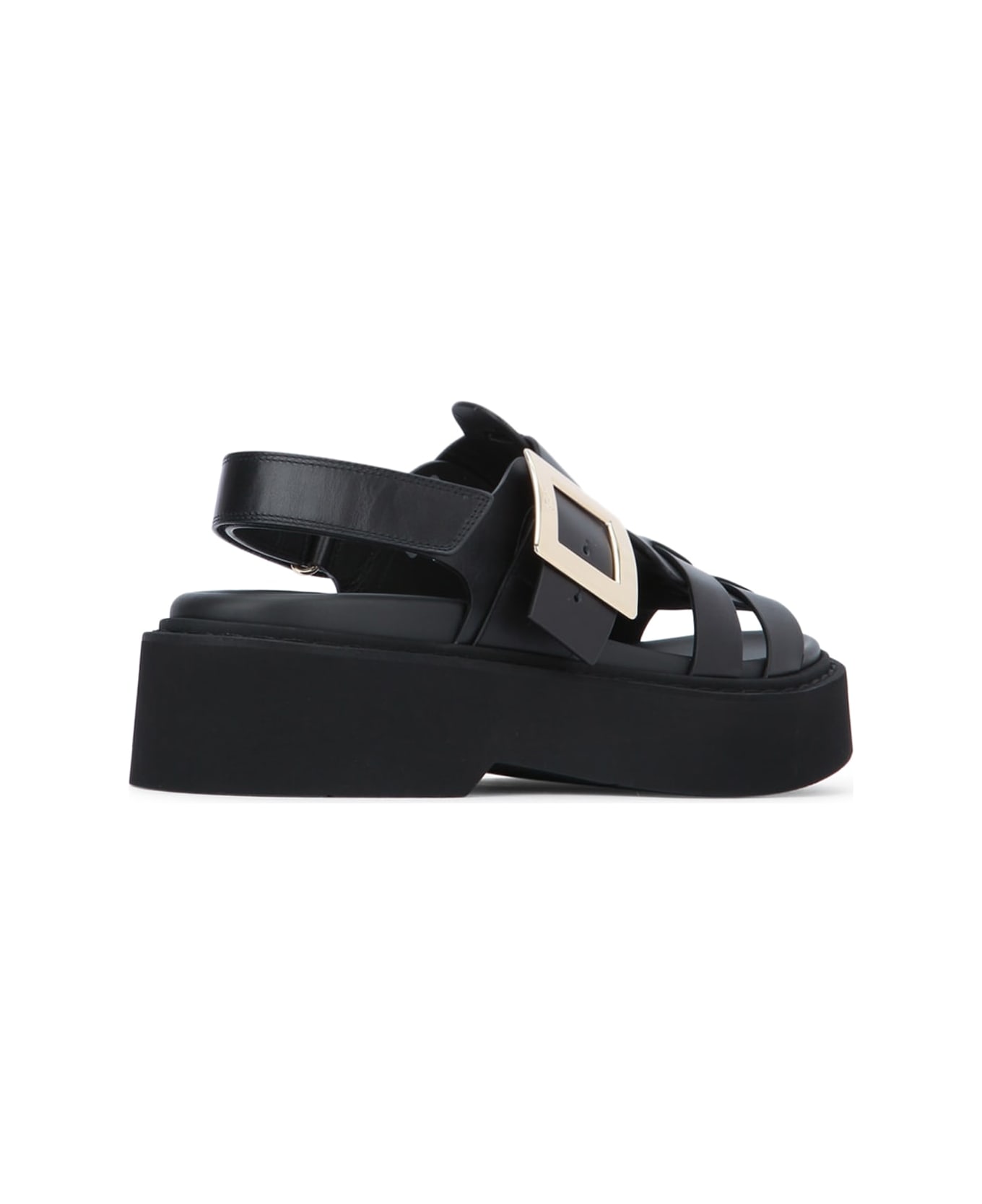 Roger Vivier Viv Rangers High Metal Sandal - NERO