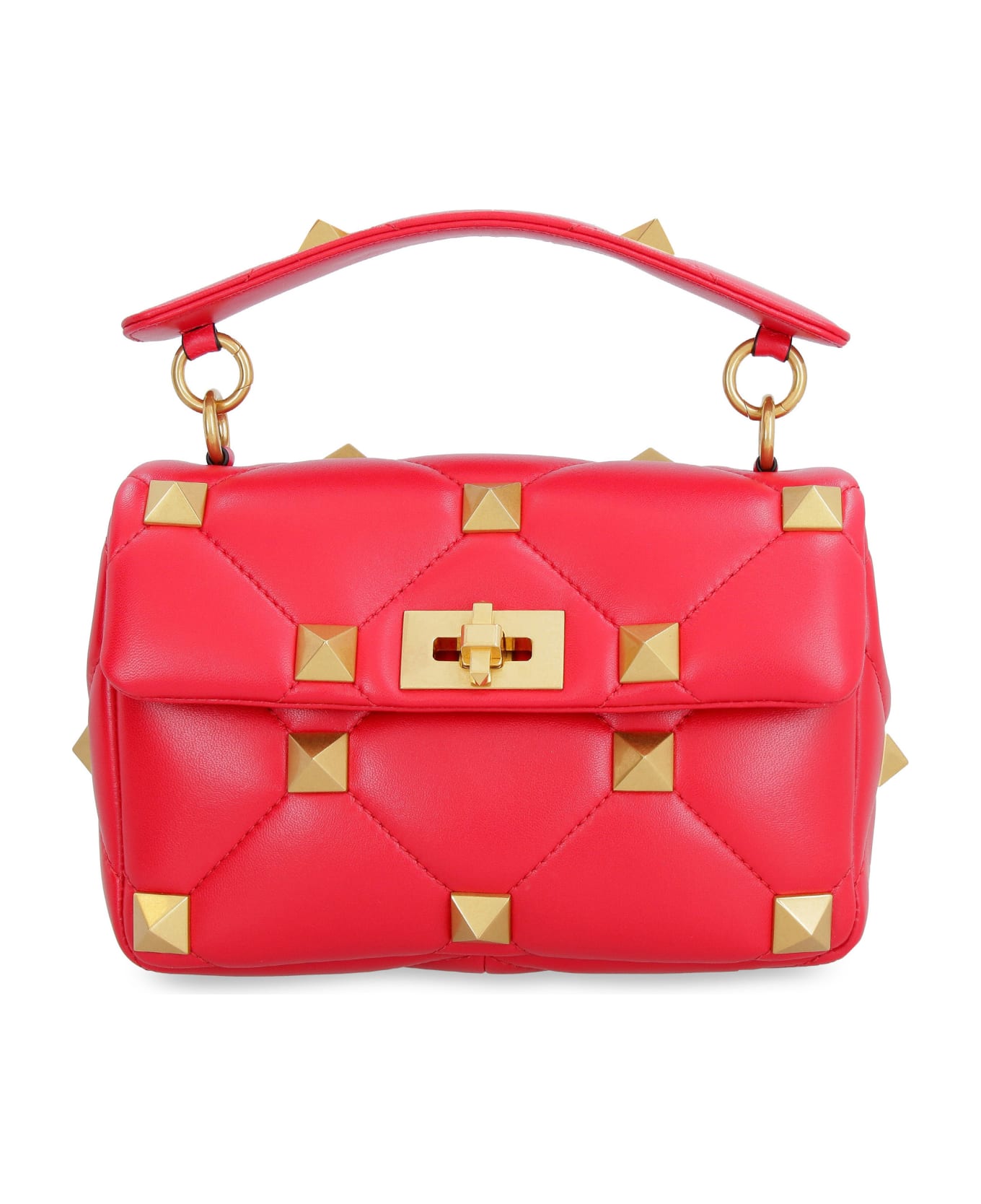 Valentino Garavani - Roman Stud Quilted Leather Bag - red トートバッグ