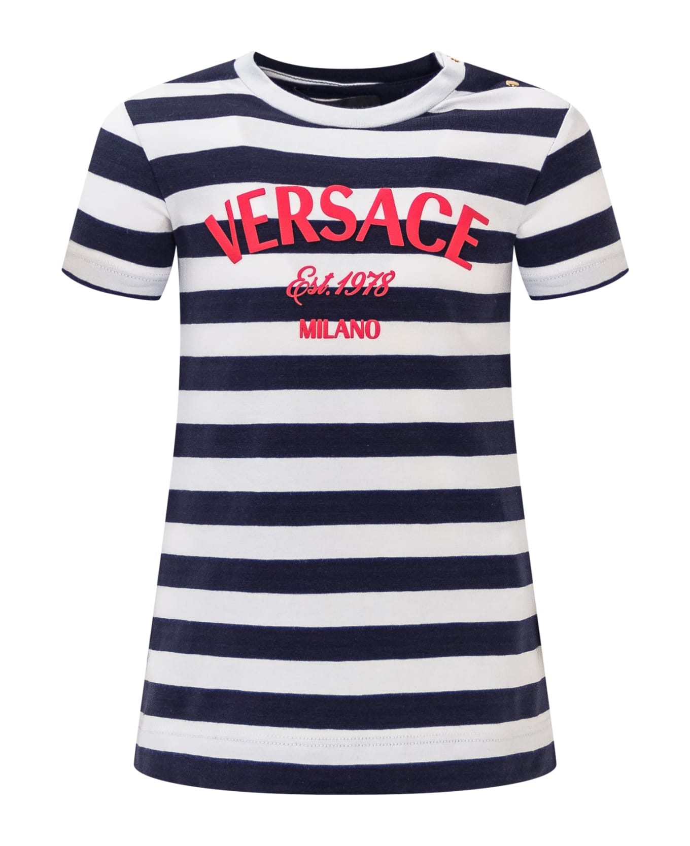 Young Versace Logo Dress - NAVY-BIANCO-ROSSO