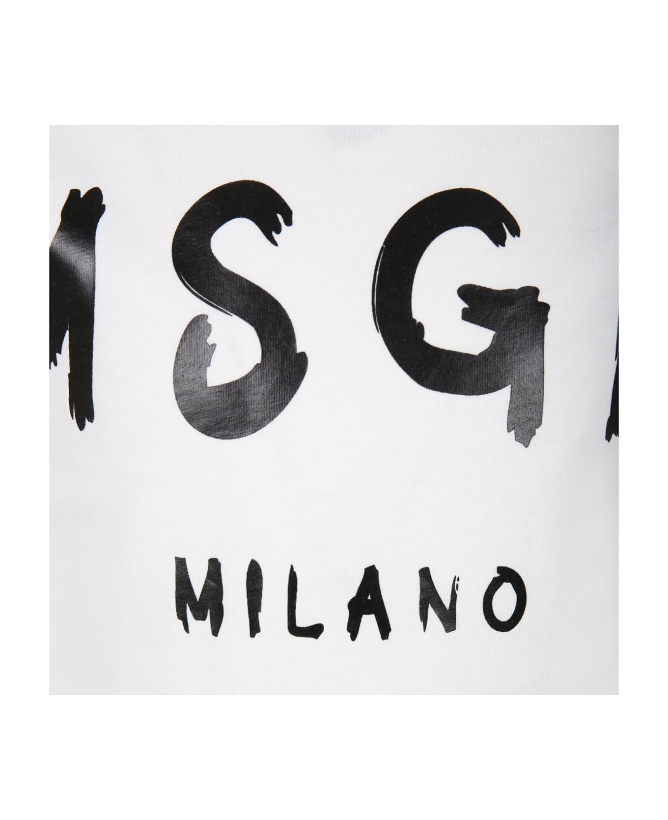 MSGM White T-shirt For Kids With Logo