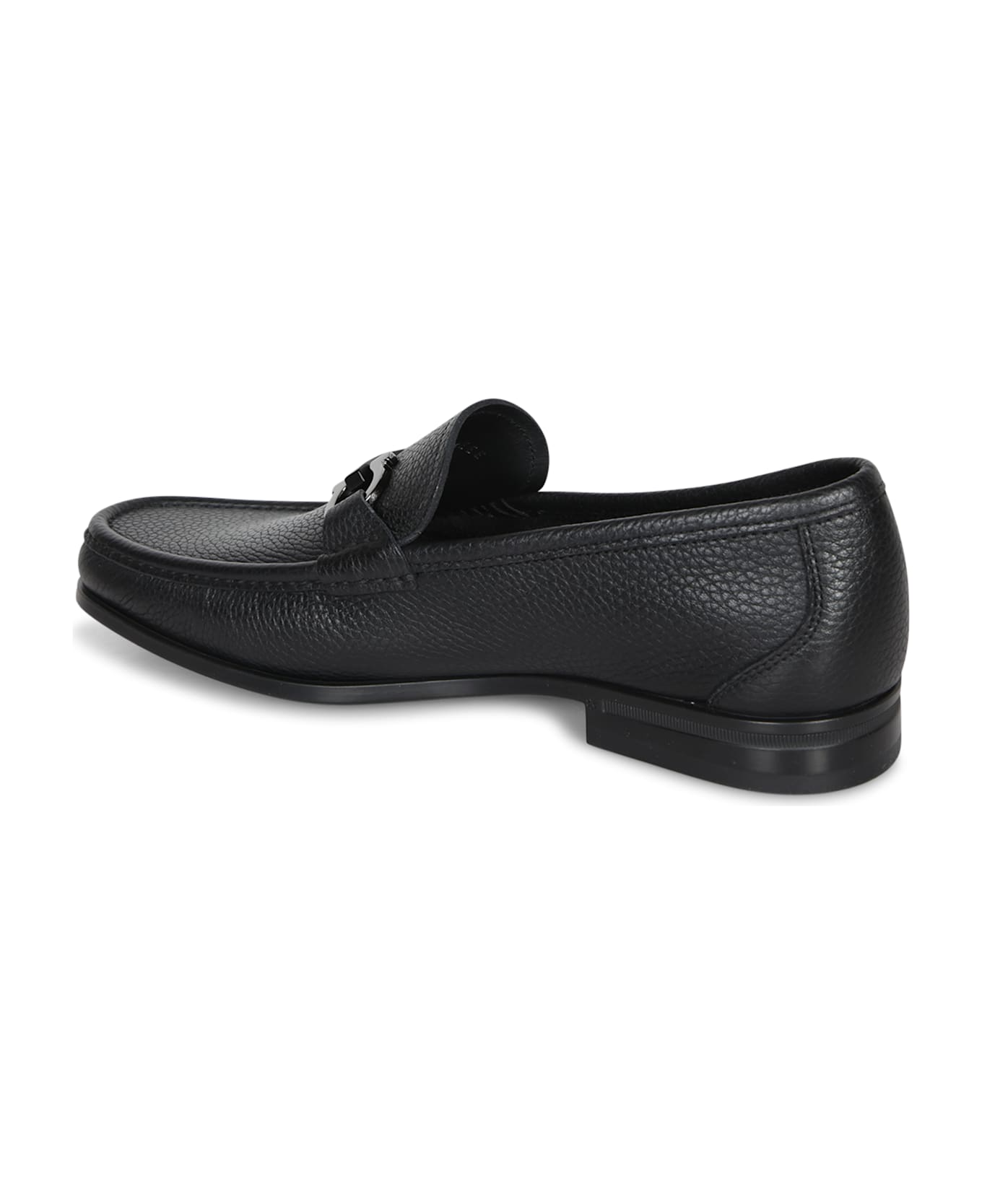 Ferragamo Grand Gancini Black Loafer - Black