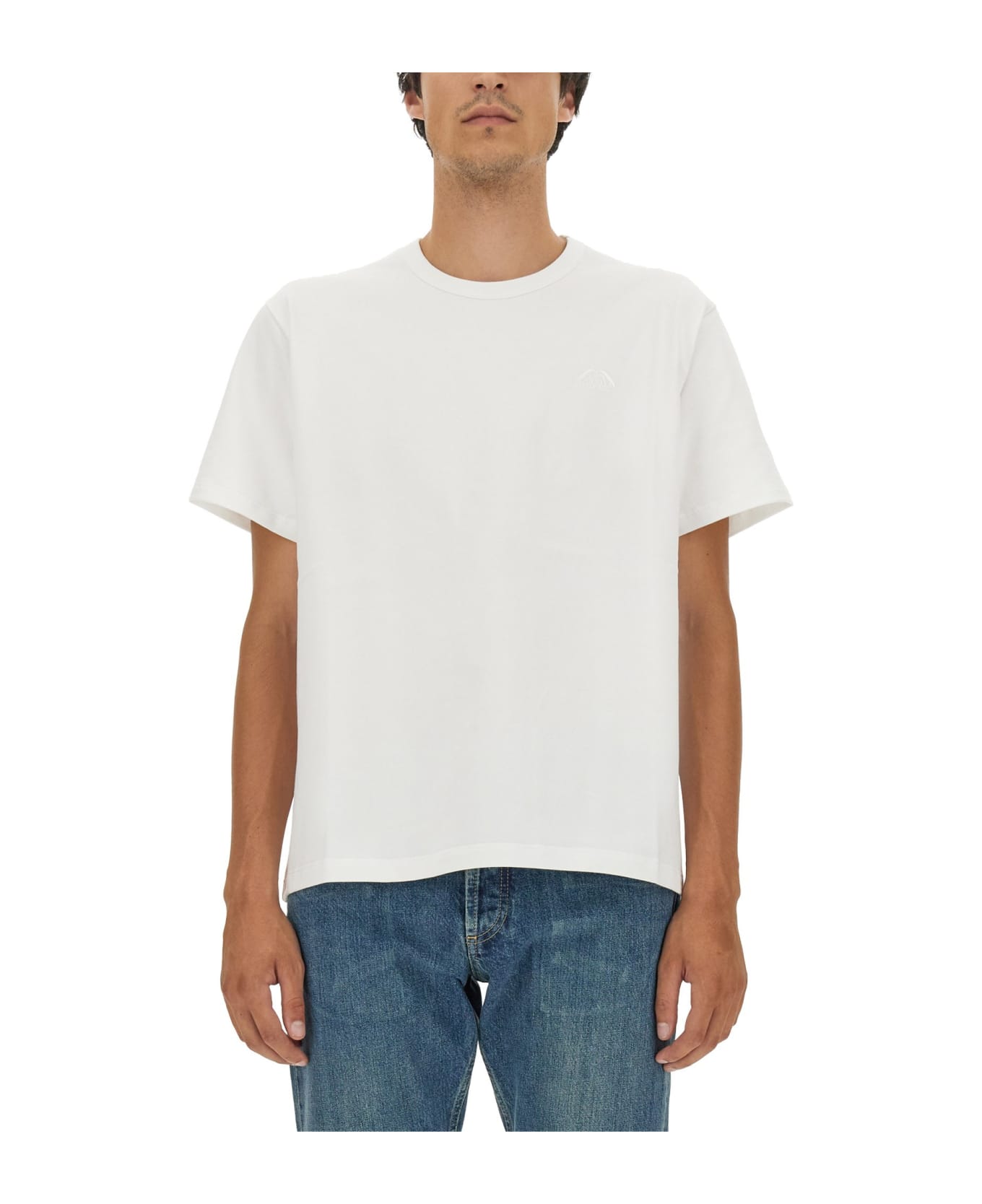 Alexander McQueen Embroidered Regular Plain T-shirt - BIANCO