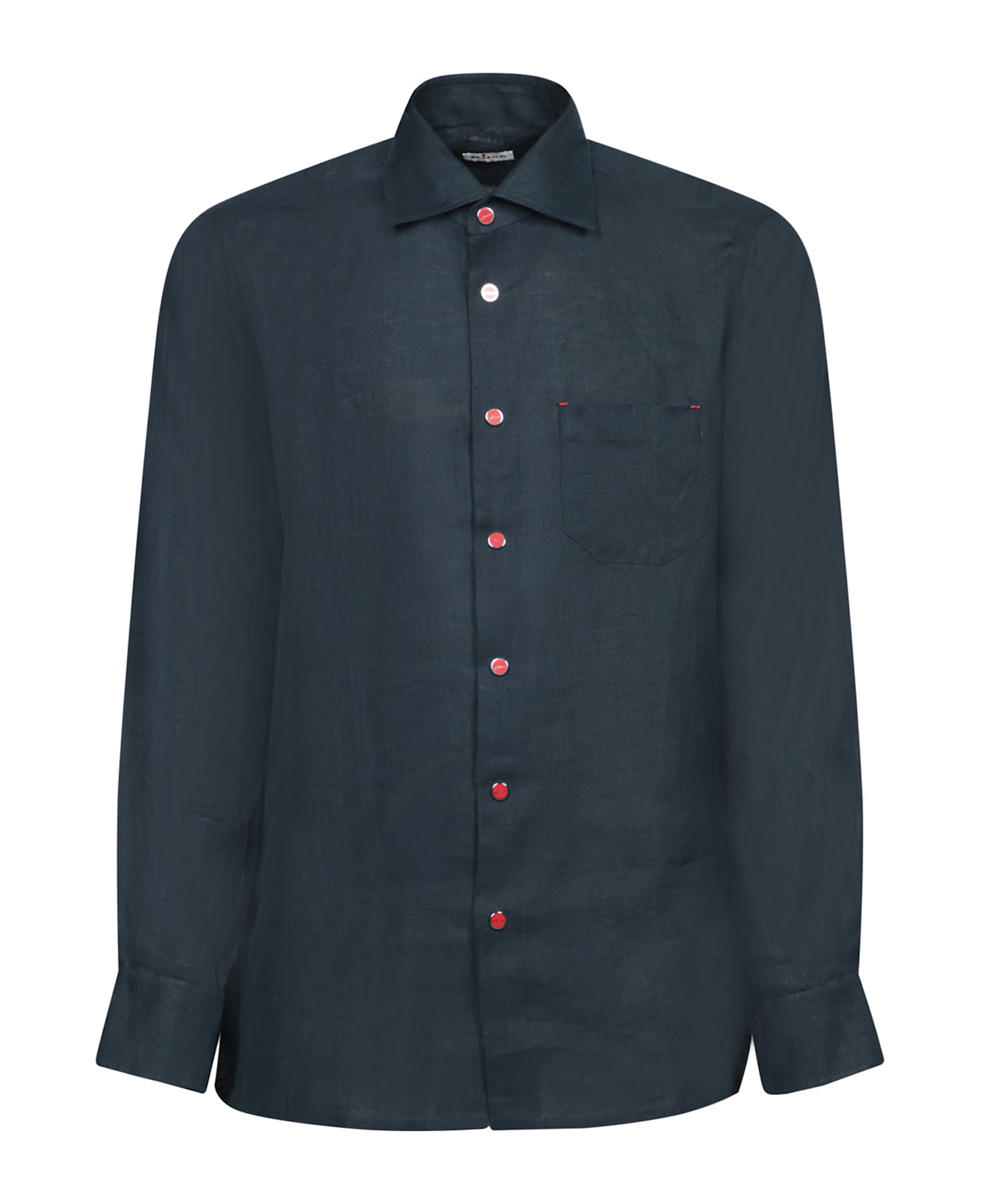 Kiton Blue Linen Shirt - Blue