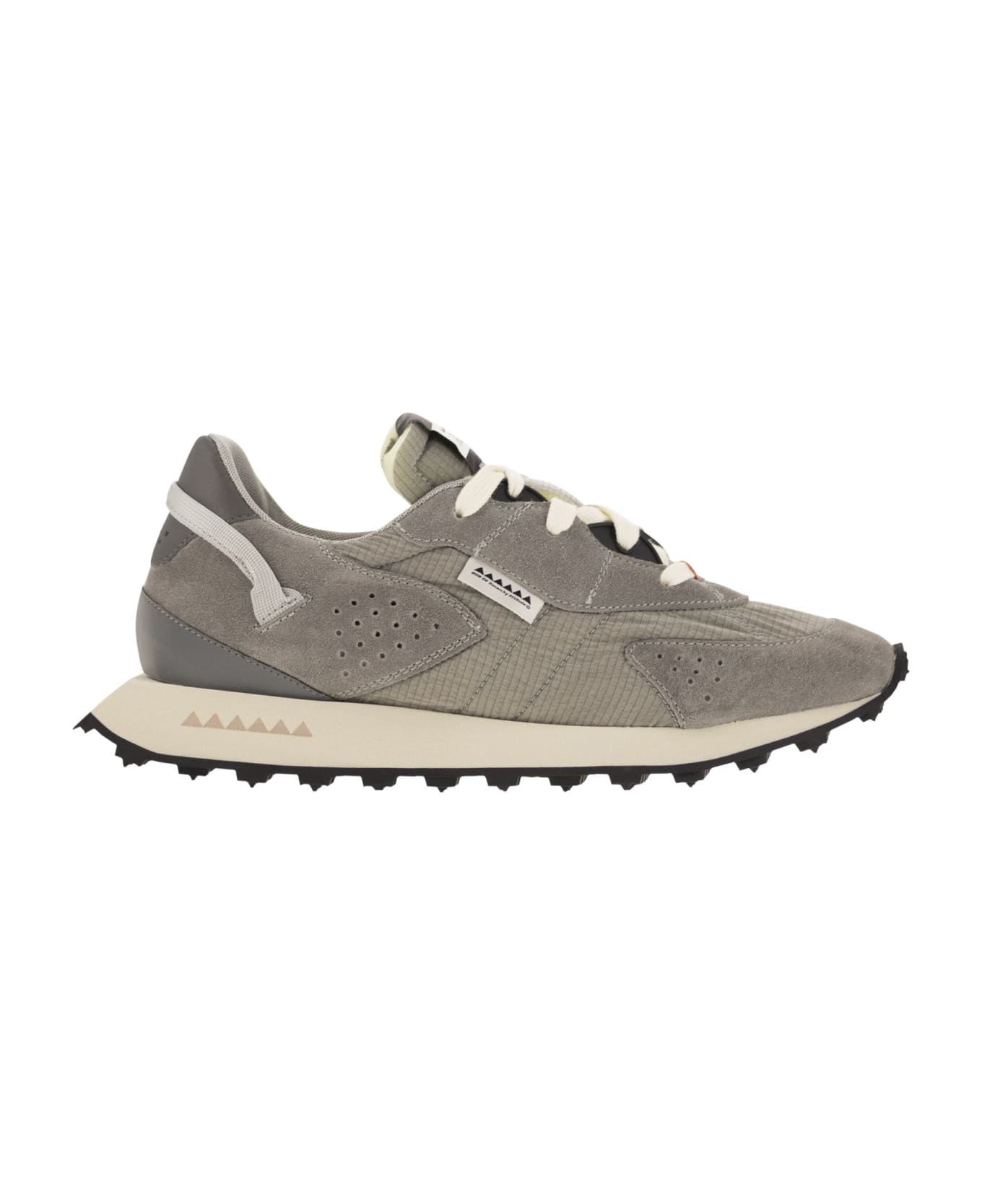 RUN OF Oxygen M - Sneakers Suede, Canvas And Leather - Grey