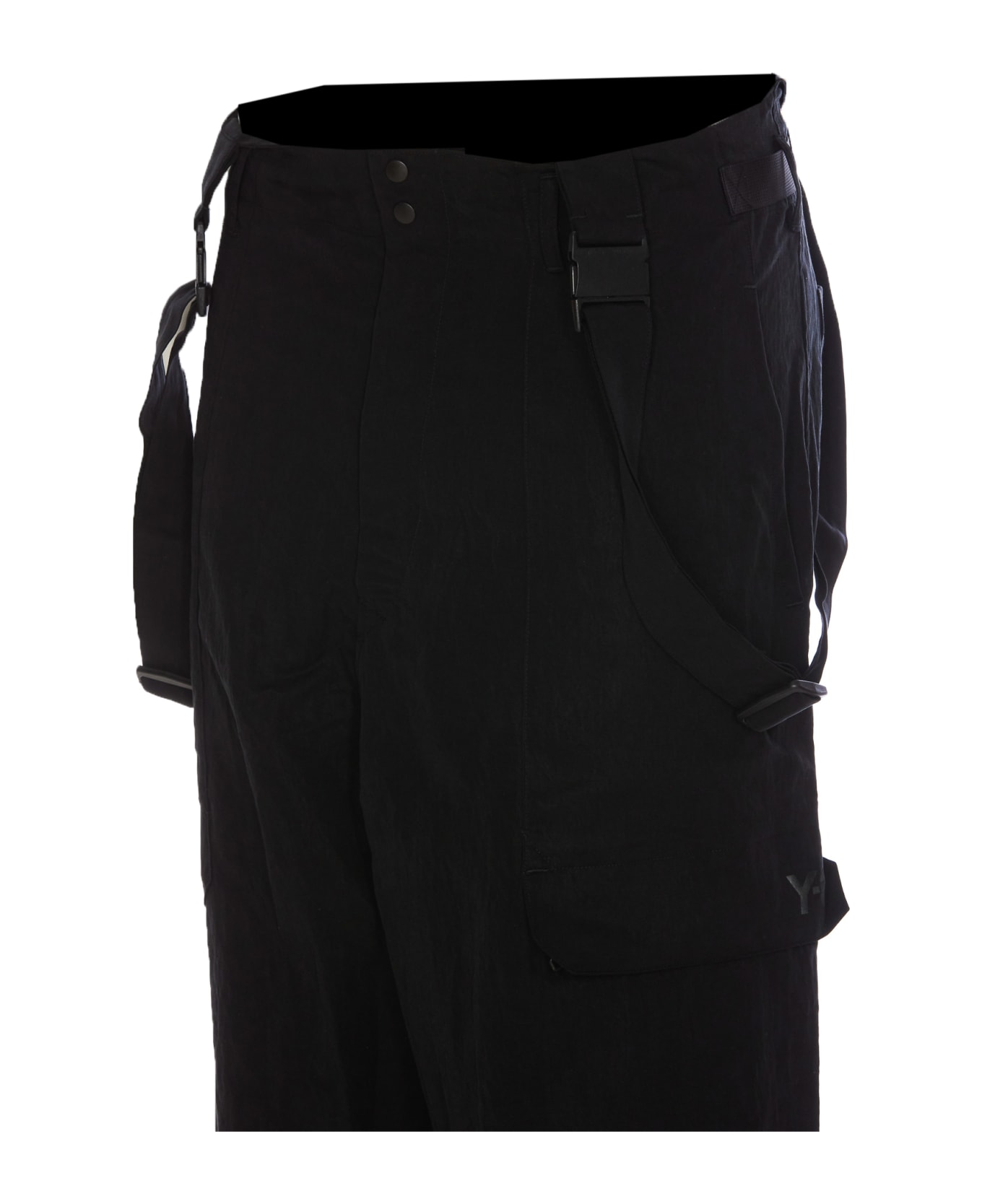 Y-3 Suspender Dungarees Pants - Black