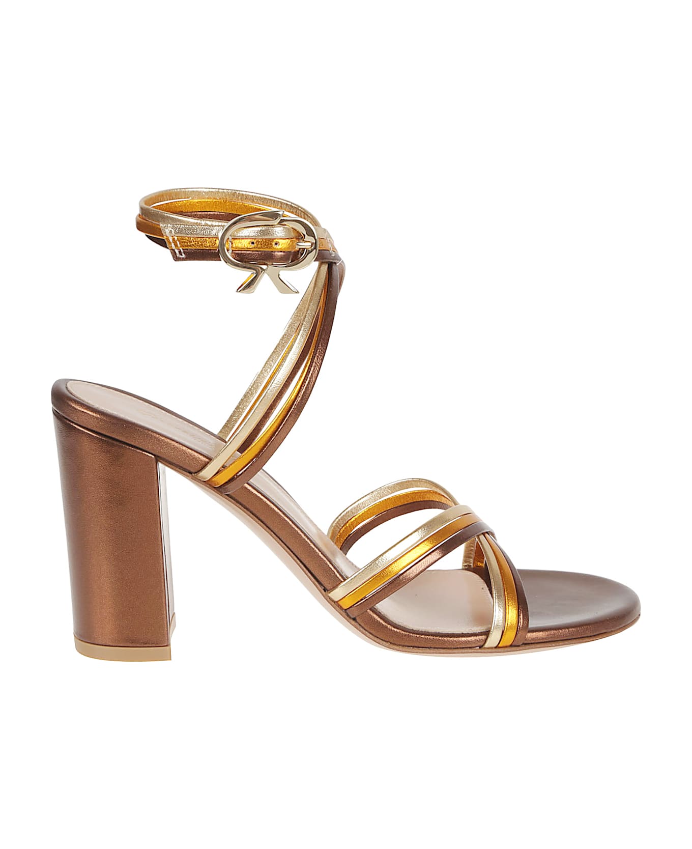 Gianvito Rossi Nappa Silk Sandal - Chom Chocolate Orange Mekong