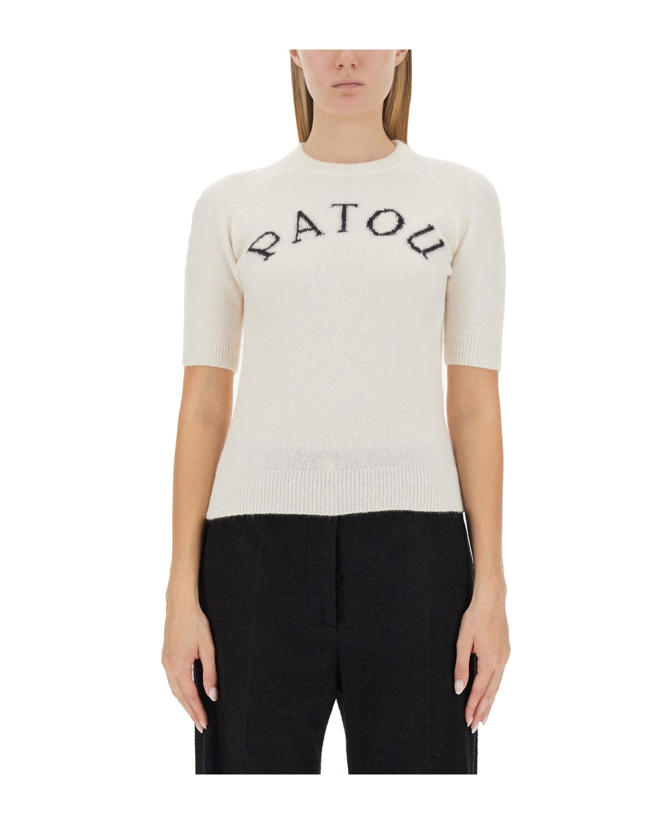 Patou Jersey With Logo - NEUTRALS