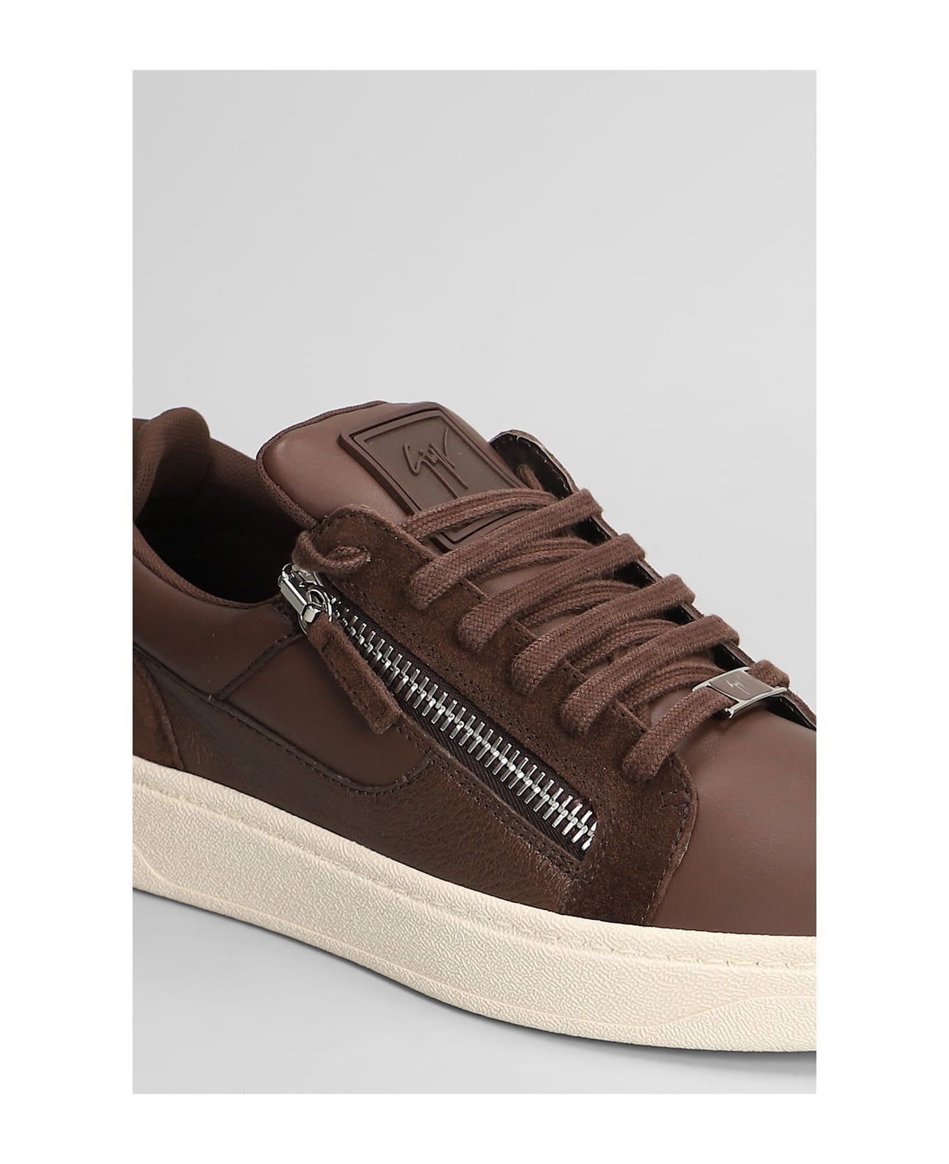 Giuseppe Zanotti Gz94 Sneakers In Brown Suede And Leather - brown