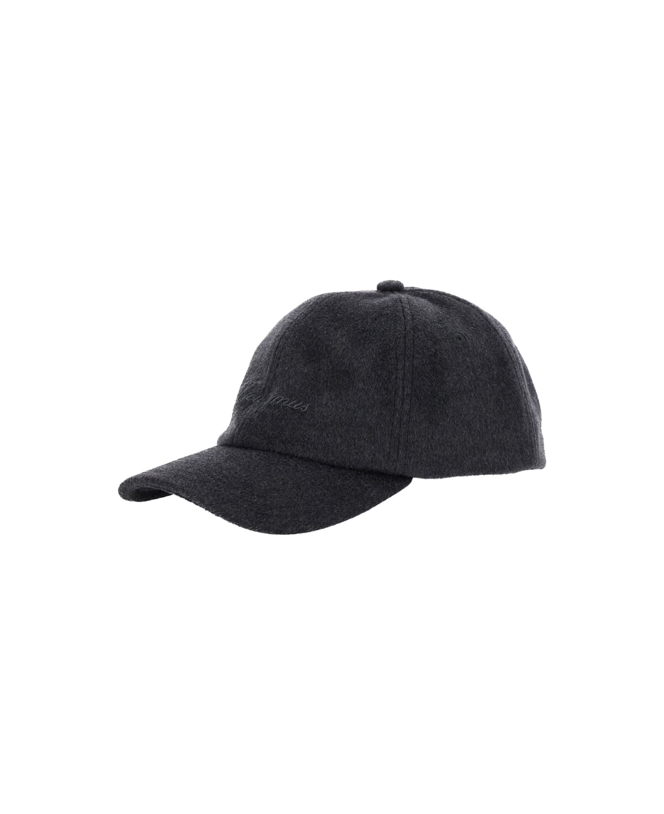 Jacquemus 
la Casquette Cachemiro
 Grey Baseball Cap With Logo Lettering Embroidery On The Front In Wool Woman - Grey