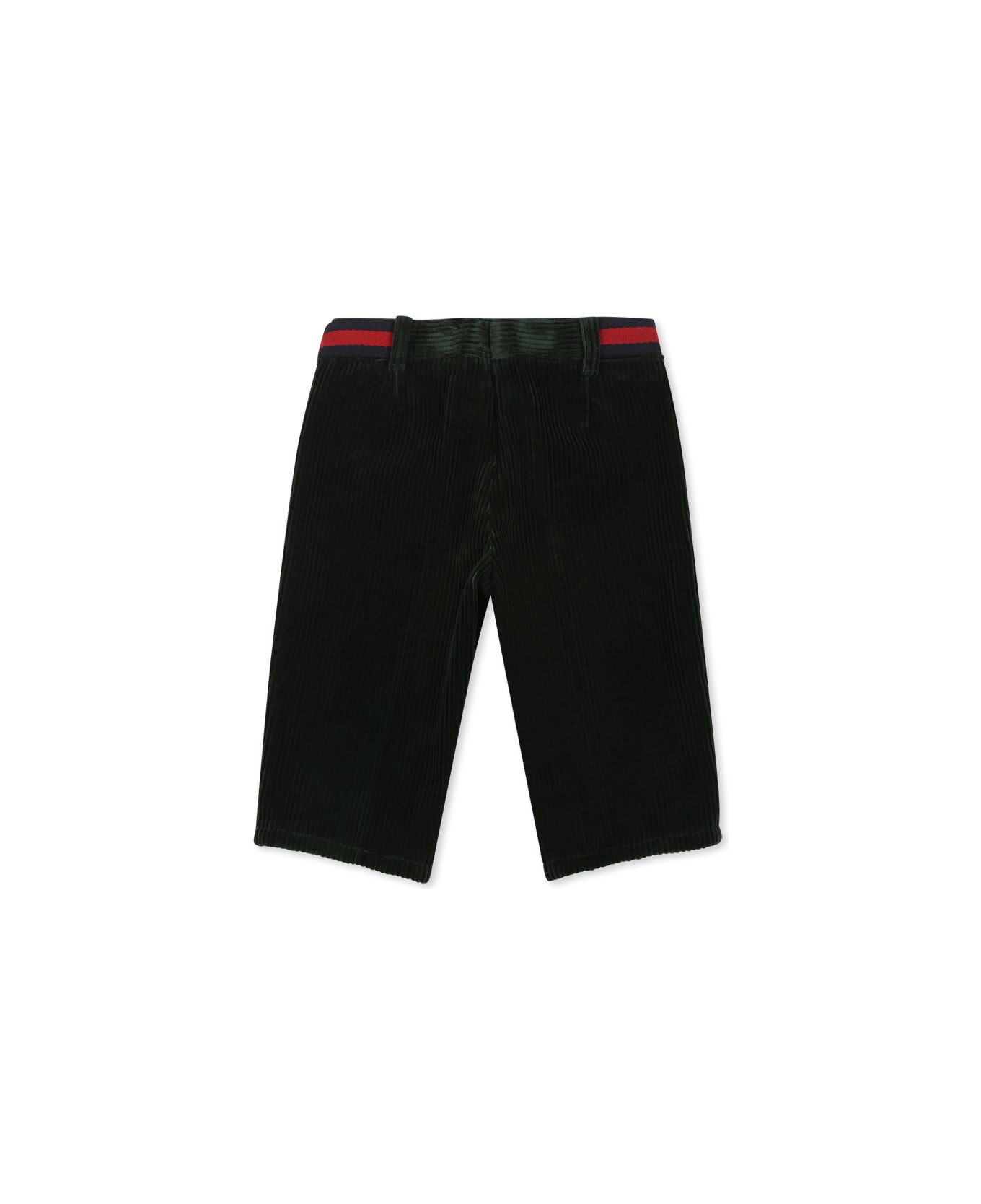 Gucci Green Trousers For Baby Boy With Web Detail - Green