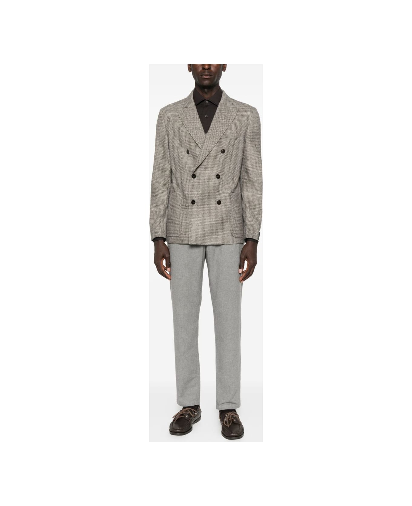 Paolo Pecora Double-breasted Wool Jacket - Beige
