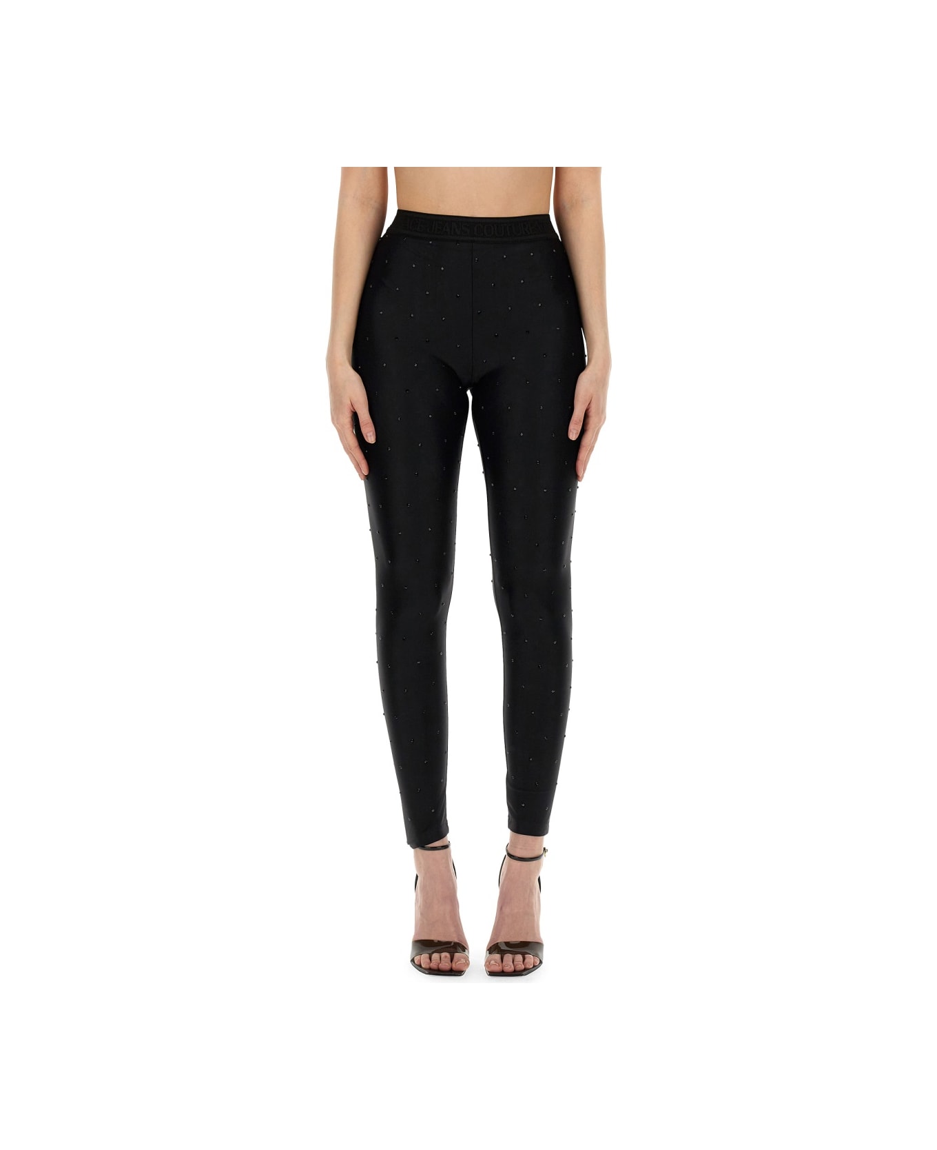 Versace Jeans Couture Crystal All-over Leggings - Black レギンス