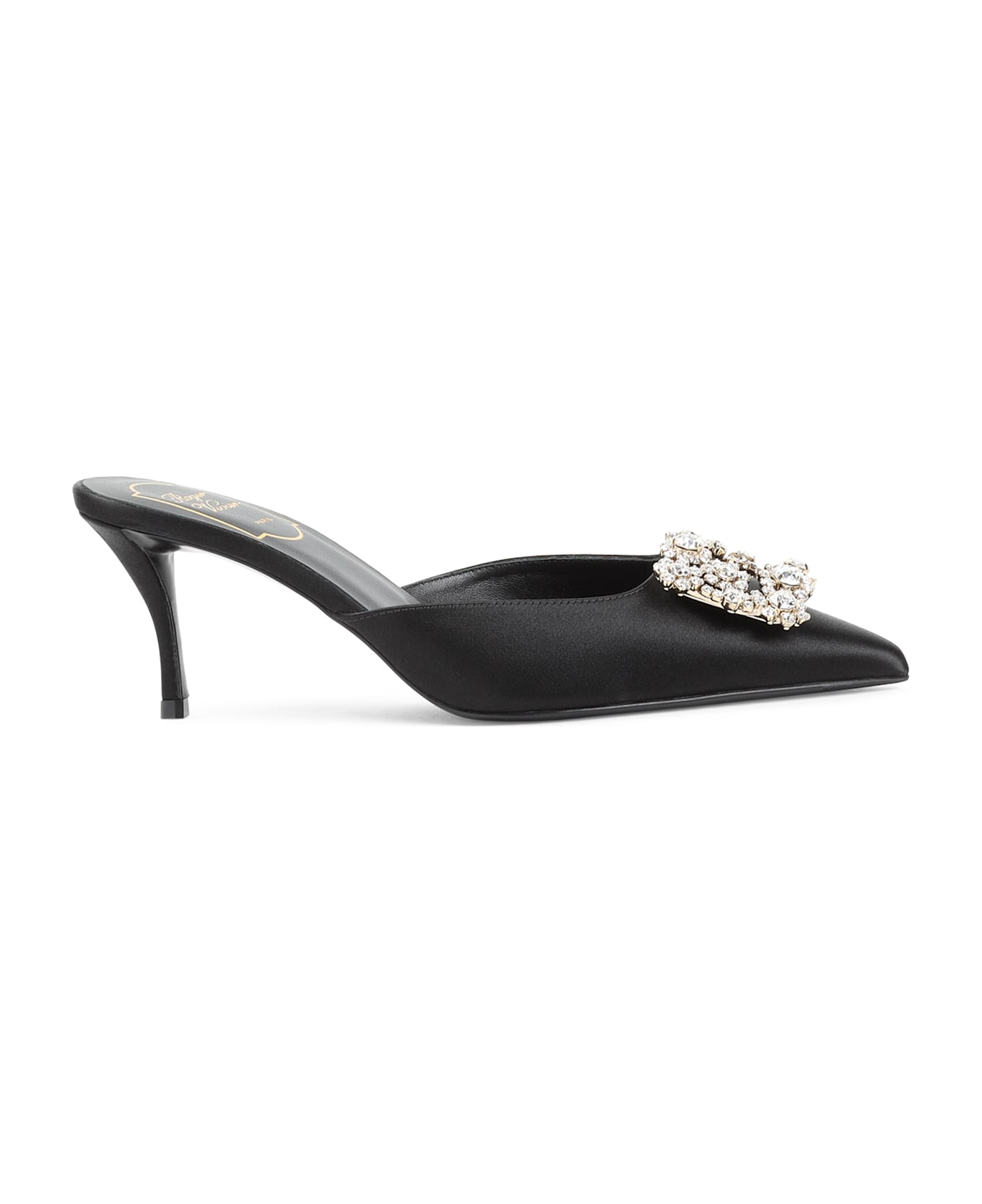 Roger Vivier Flower Strass 65 Mules - Nero